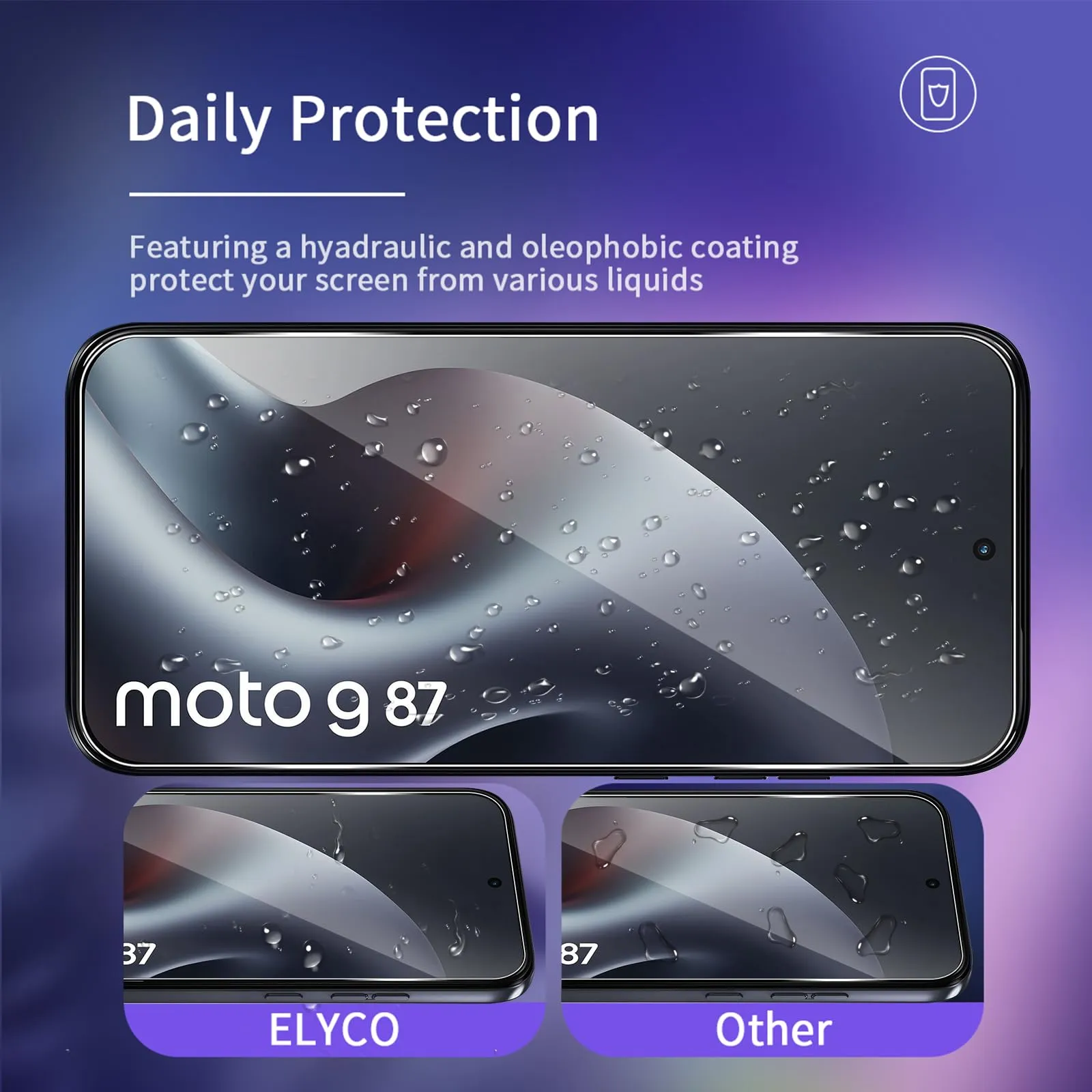 ELYCO Vetro Temperato per Motorola Moto G87, 2+2 Pezzi - immagine 2