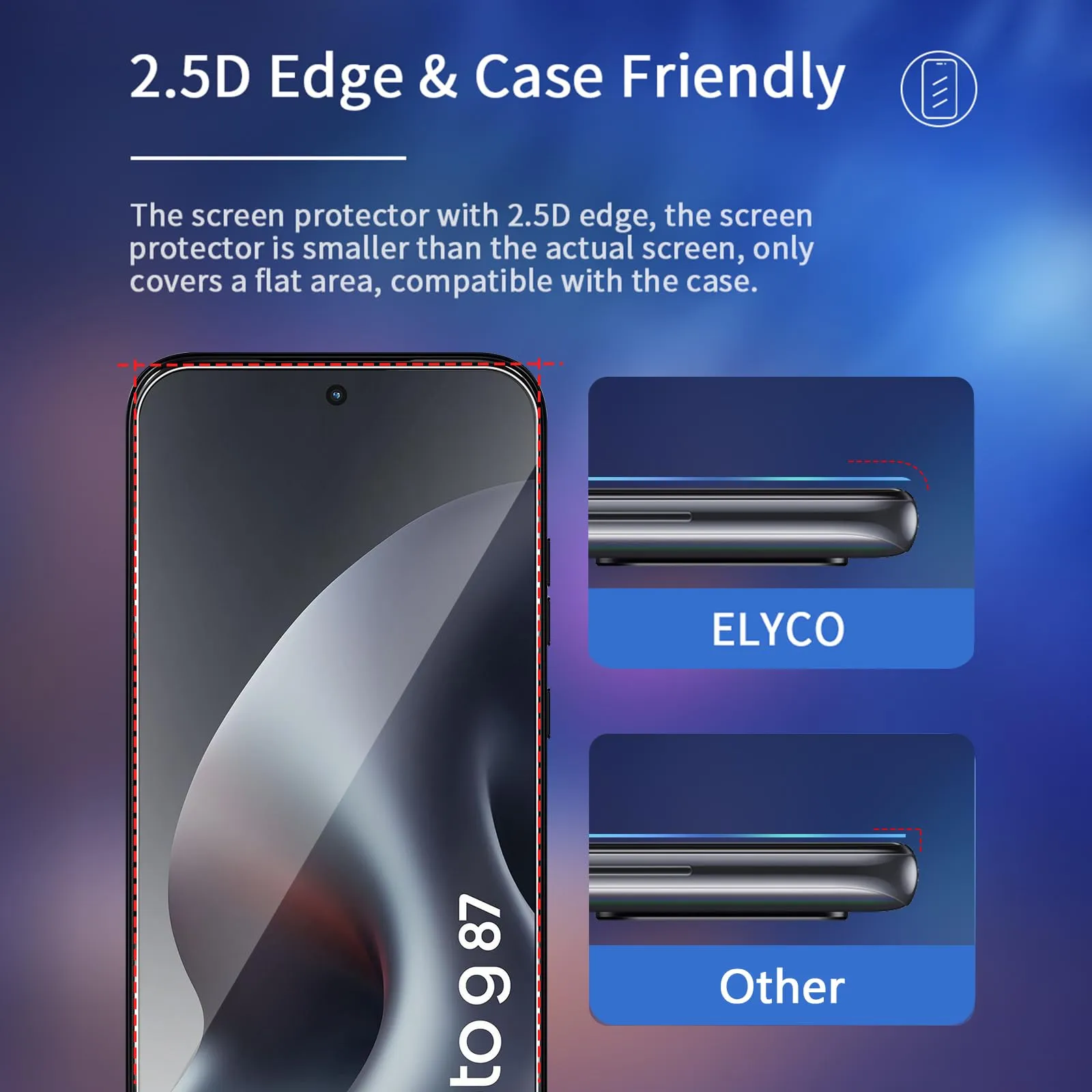 ELYCO Vetro Temperato per Motorola Moto G87, 2+2 Pezzi - immagine 5