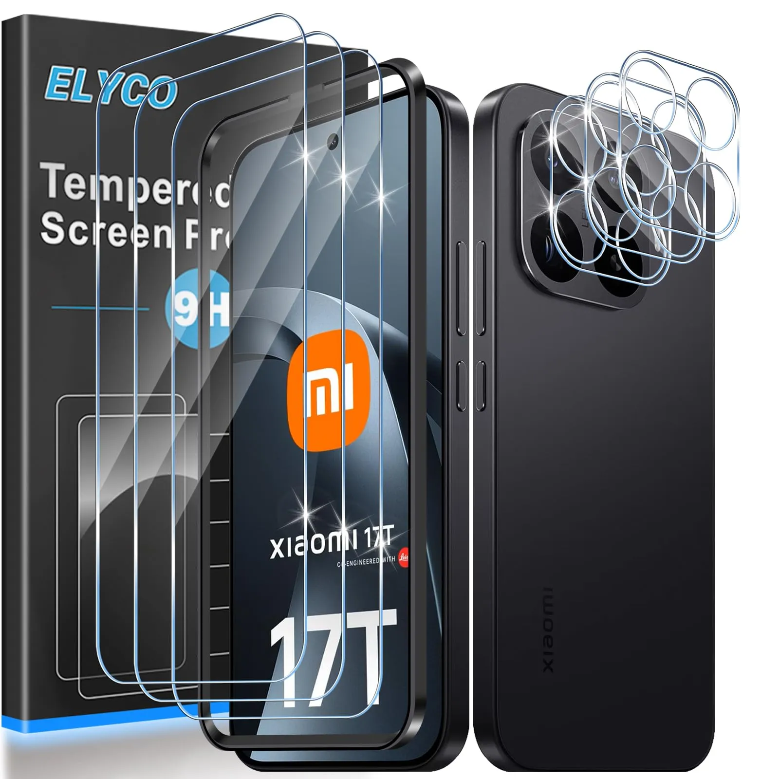 ELYCO Vetro Temperato per Xiaomi 17T, 3+3 Pezzi - immagine 1