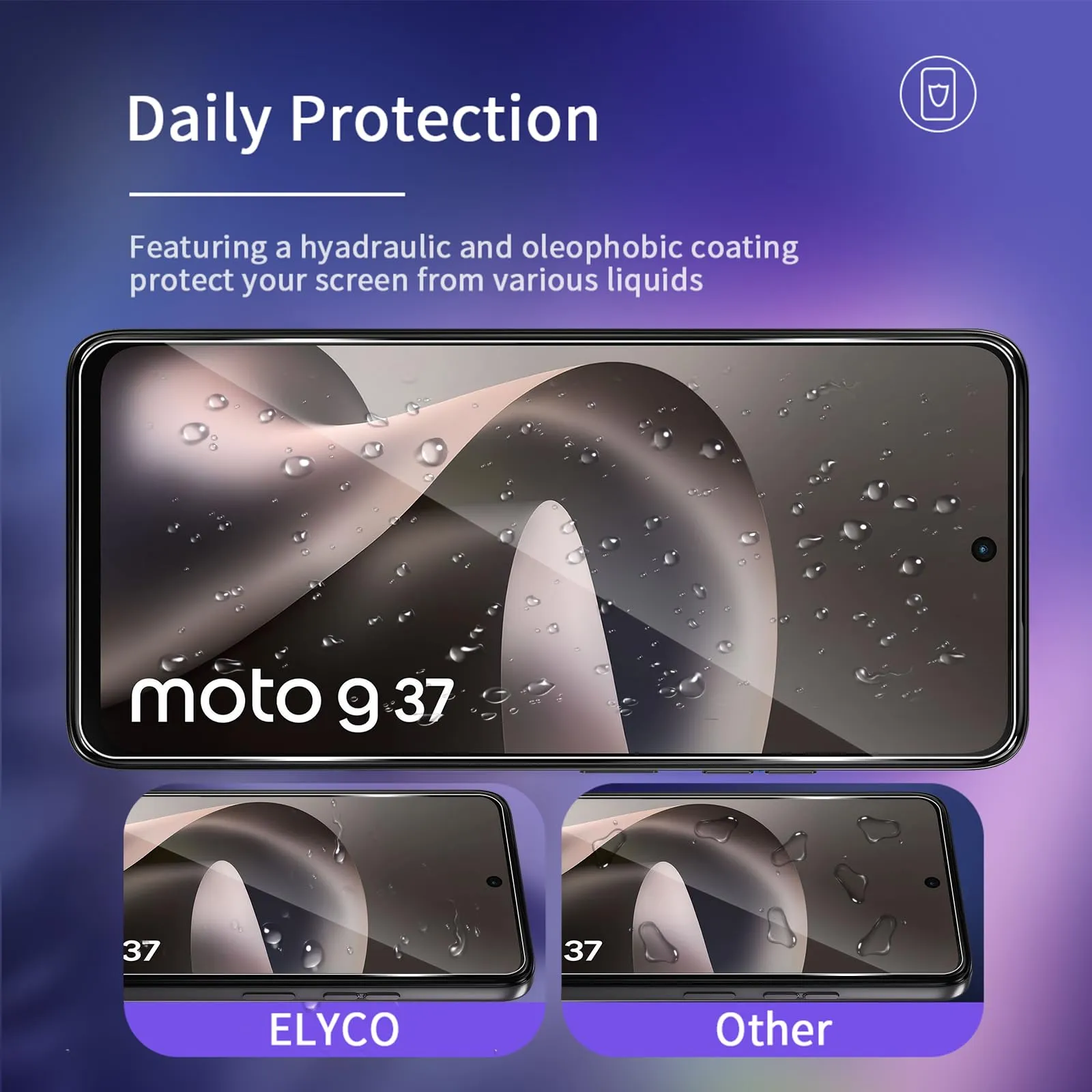 ELYCO Vetro Temperato per Motorola Moto G37, 2+2 Pezzi - immagine 2