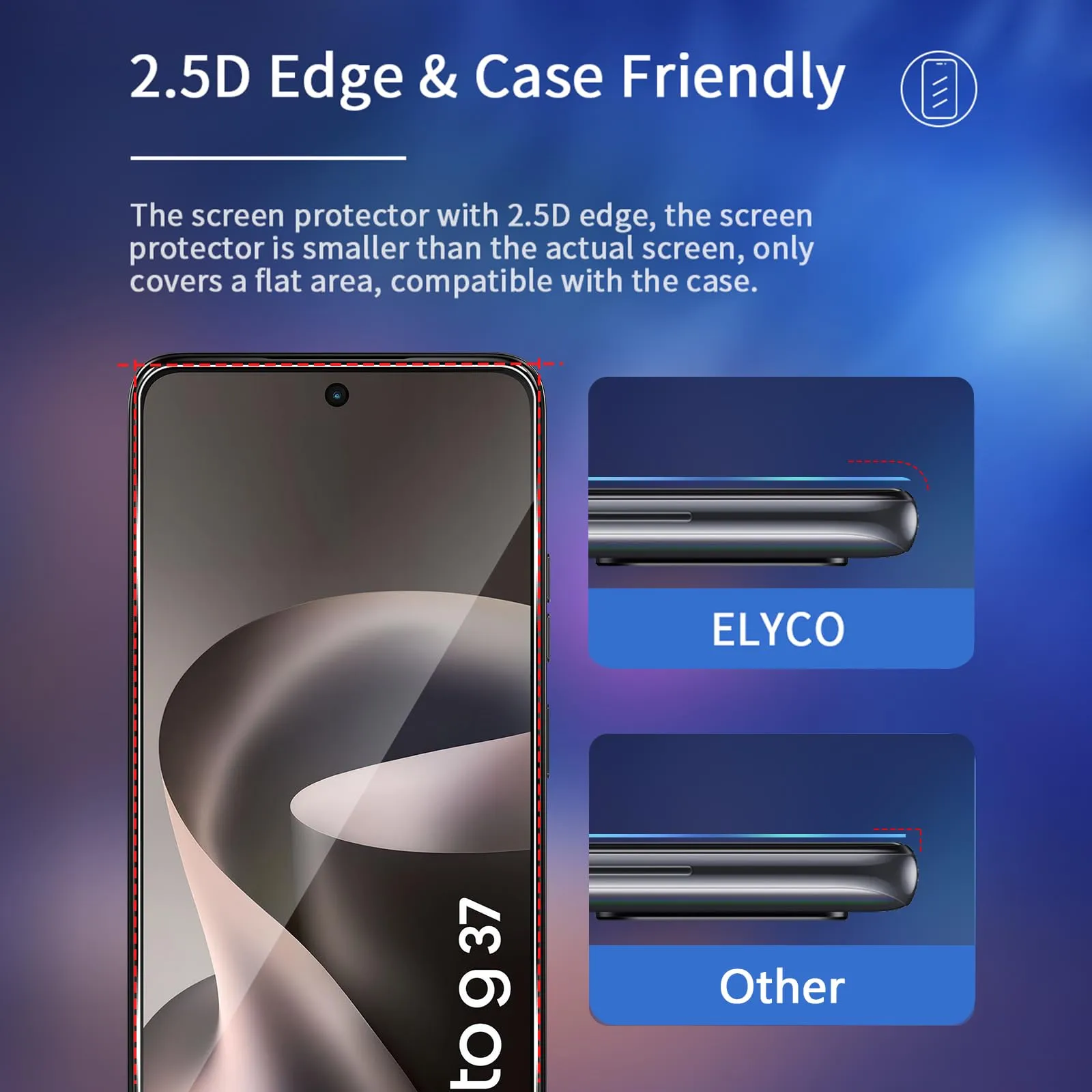 ELYCO Vetro Temperato per Motorola Moto G37, 2+2 Pezzi - immagine 5