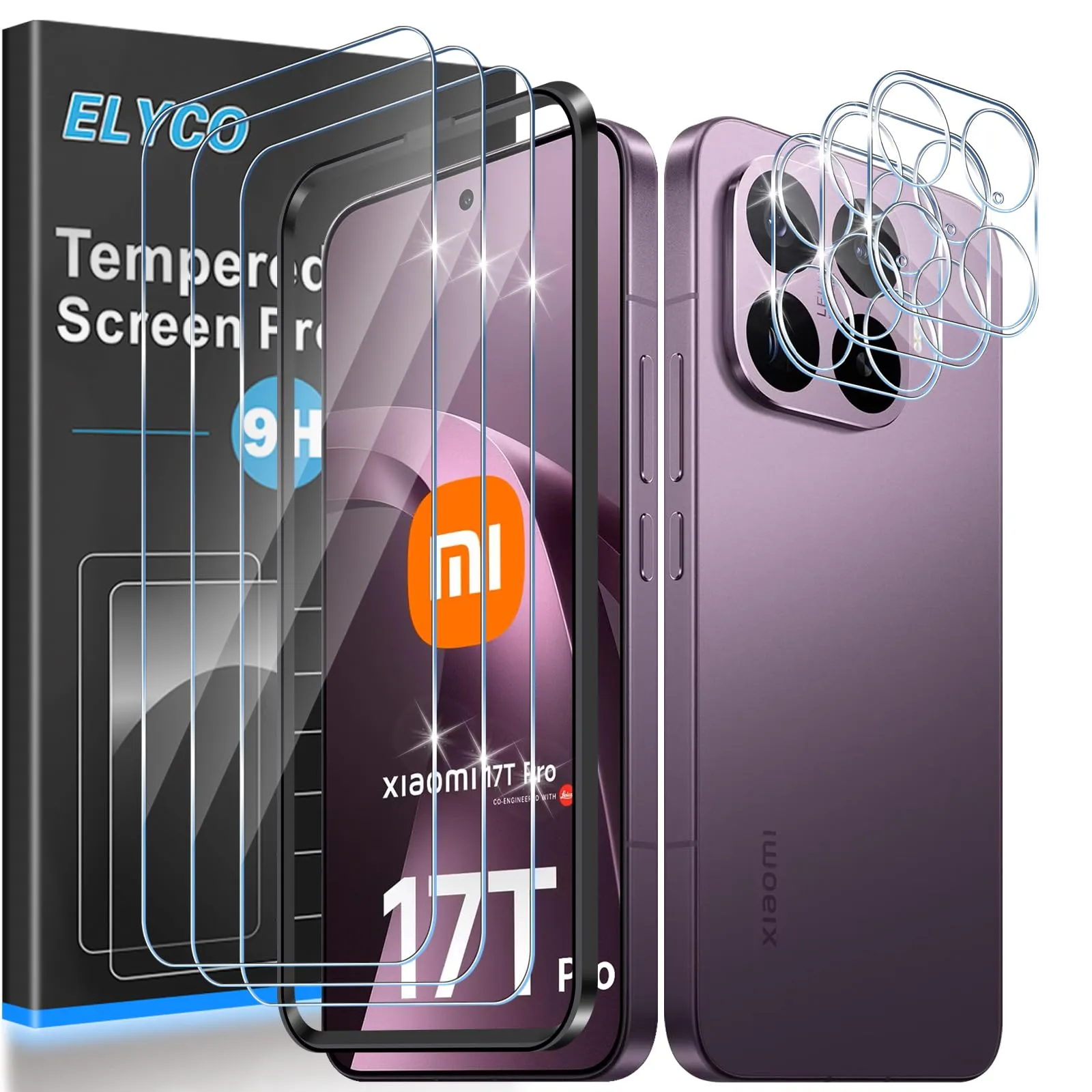 ELYCO Vetro Temperato per Xiaomi 17T Pro, 3+3 Pezzi - immagine 1