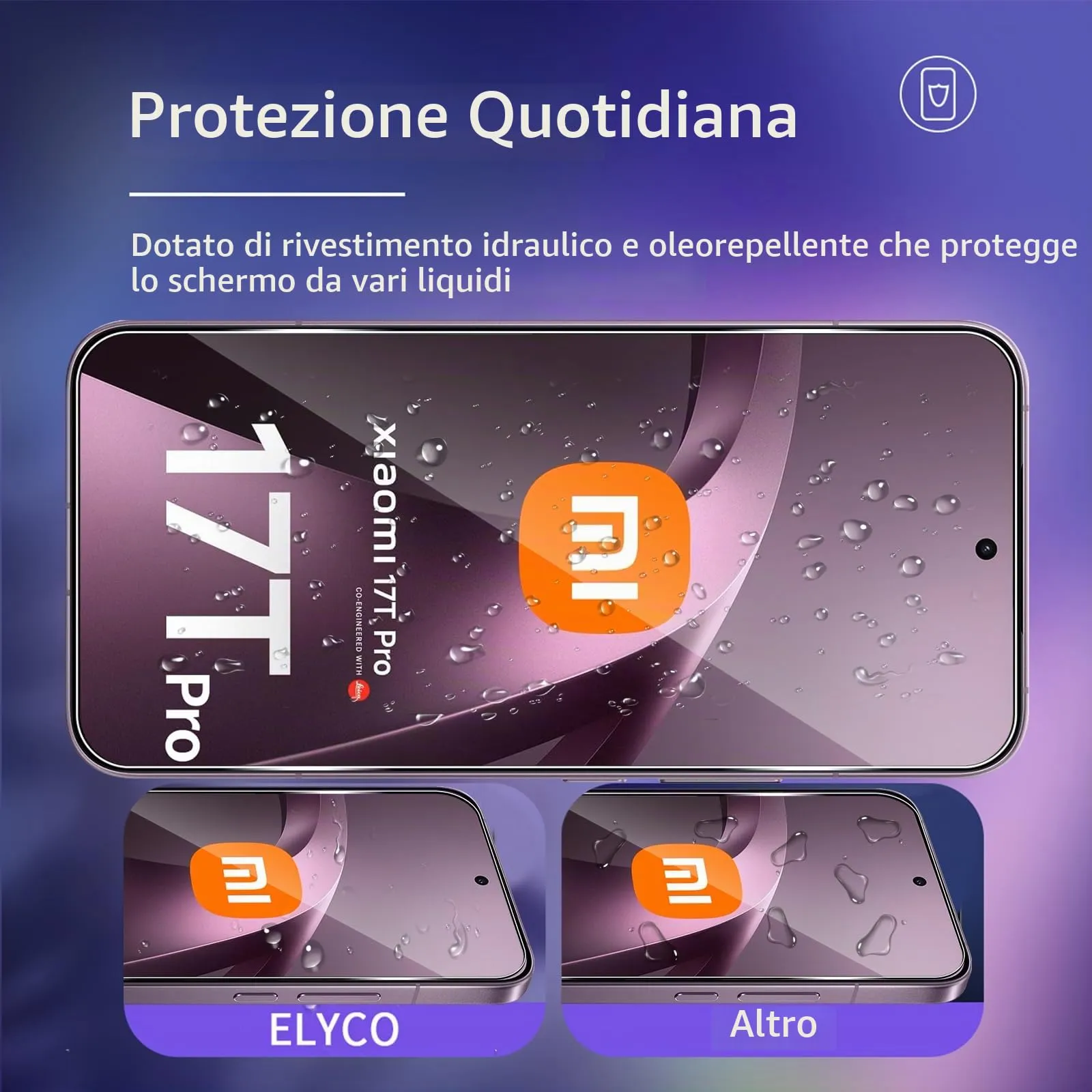 ELYCO Vetro Temperato per Xiaomi 17T Pro, 3+3 Pezzi - immagine 2
