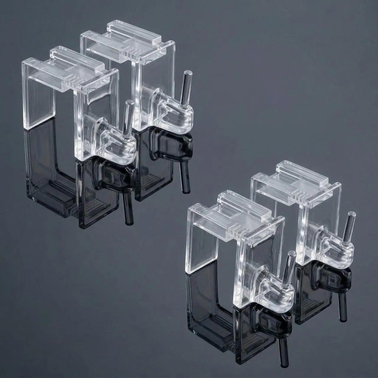 Byour3 Ganci per tende senza forare, set 4 pezzi, regolabili da 15 a 26mm, trasparenti - immagine 1