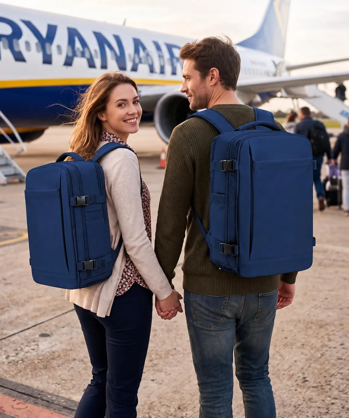 SZLX Zaino da Viaggio 40x30x20 Sottovuoto con Pompa per Ryanair Wizzair Vueling, Impermeabile con Scomparto Scarpe e Laptop 14 Pollici - immagine 2