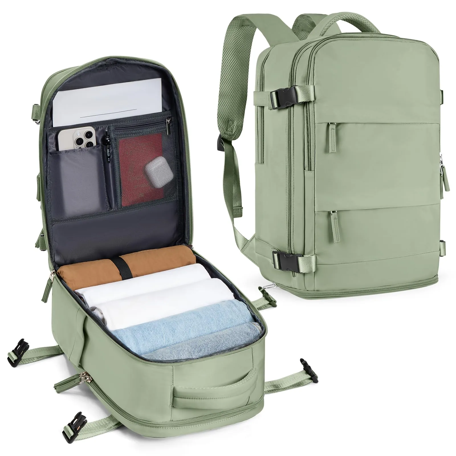 SZLX Zaino da Viaggio 40x30x20 Ryanair Wizzair Impermeabile con Scomparto per Scarpe e Laptop 14 Pollici - immagine 1