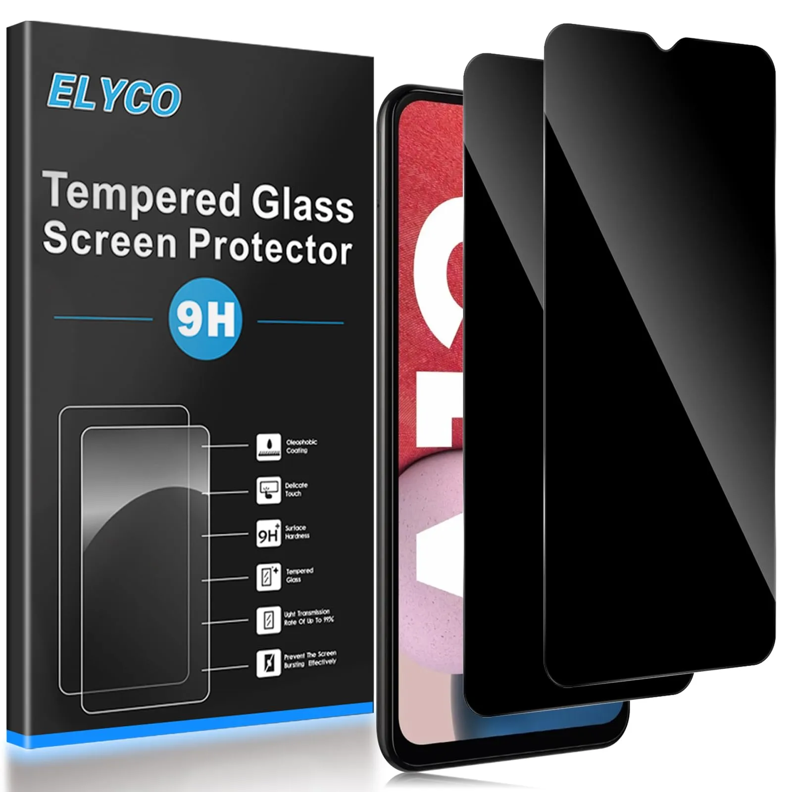 ELYCO Vetro Temperato Privacy per Samsung Galaxy A13 4G/5G, 2 Pezzi - immagine 1