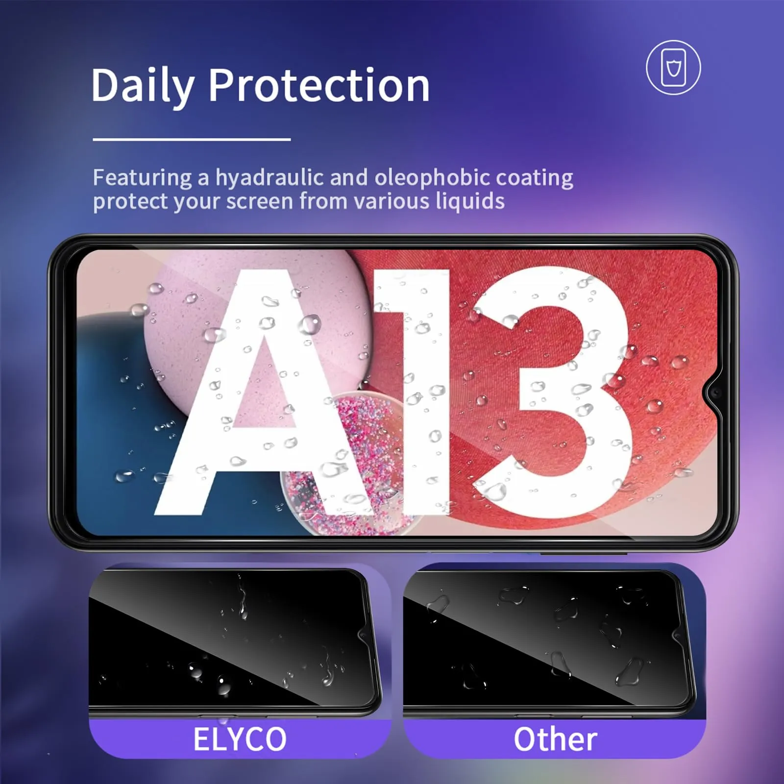 ELYCO Vetro Temperato Privacy per Samsung Galaxy A13 4G/5G, 2 Pezzi - immagine 4