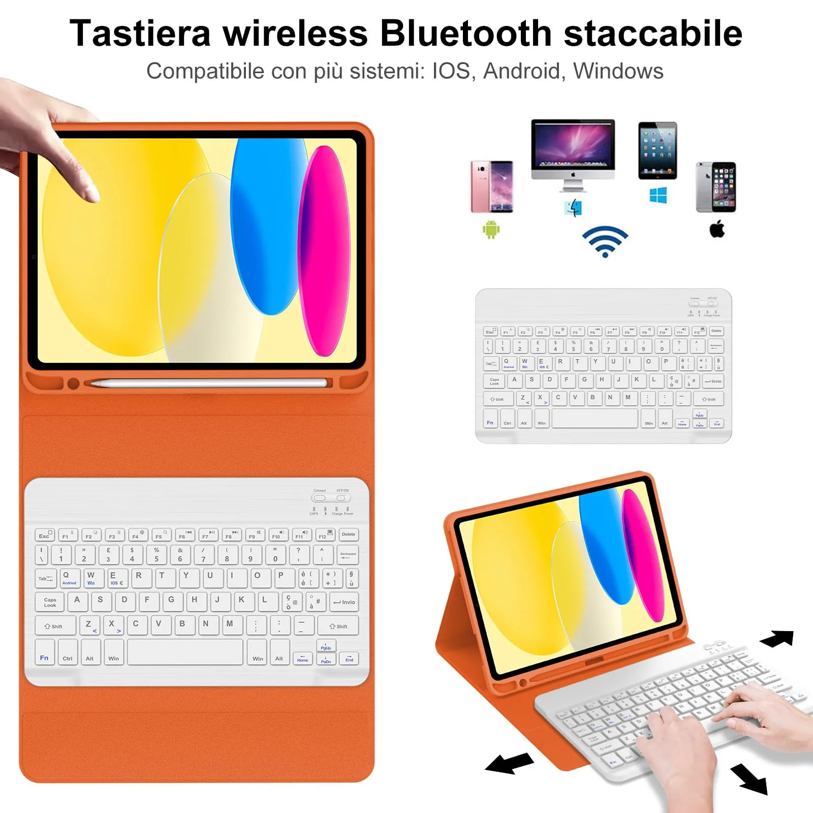 Tastiera per iPad A16 11 Generazione 11" 2025/10 Generazione 2022 10.9" - immagine 3