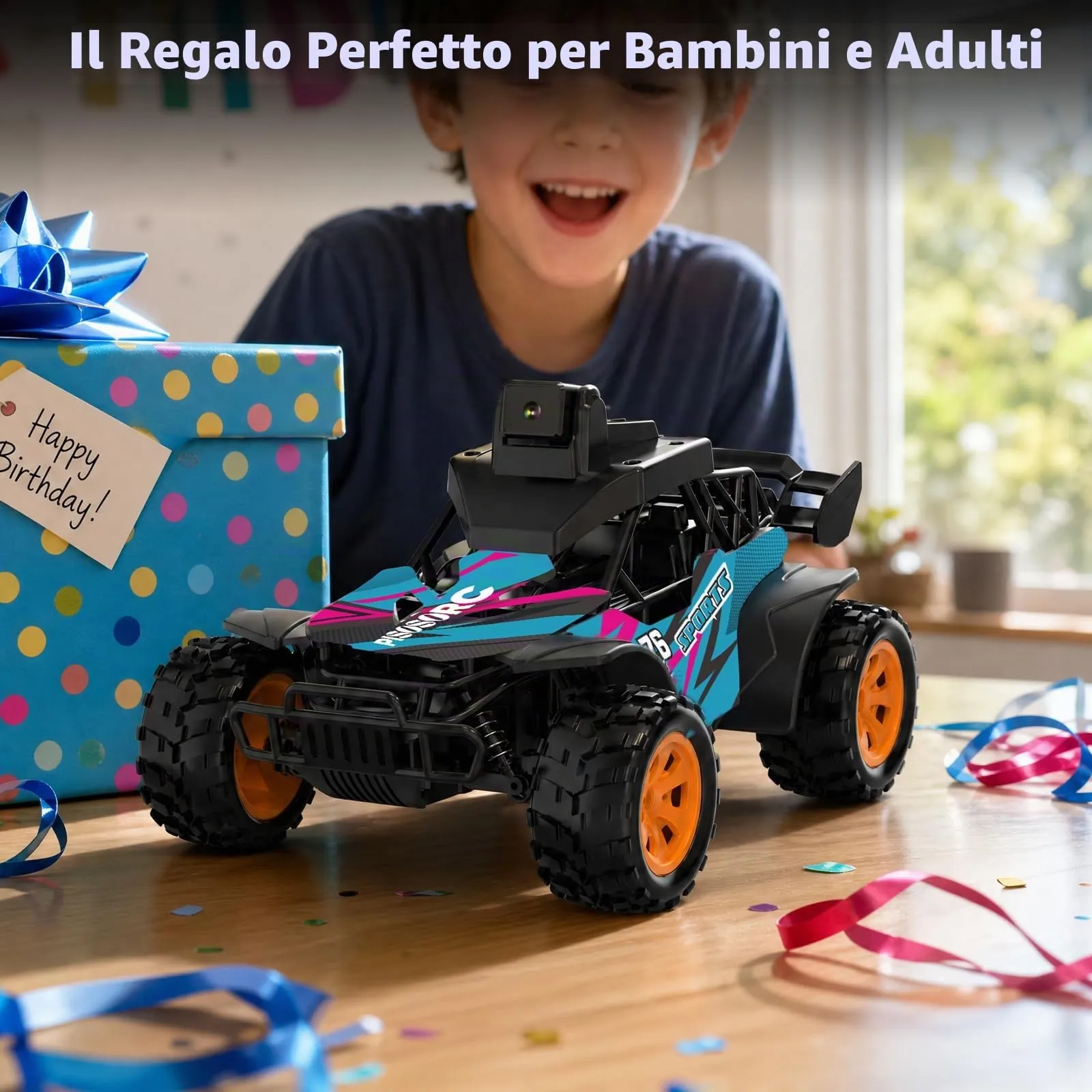 pisosorc Auto RC Fuoristrada con Telecamera FPV, Schermo 2.8'', Controllo App/Radio 2.4GHz, 2 Velocità - immagine 8
