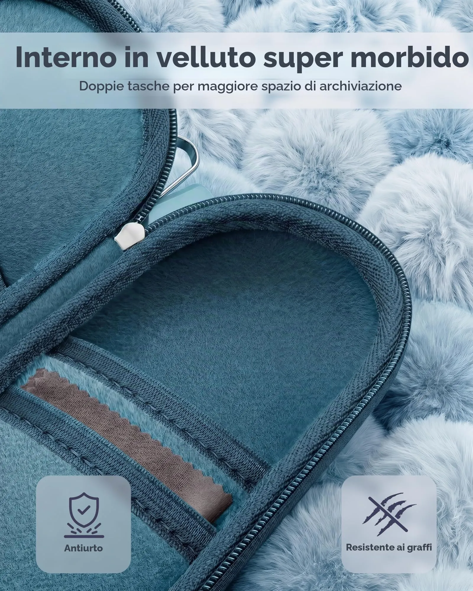 ProCase Custodia per 2 paia di Occhiali da Sole, Blu Caraibico - immagine 4