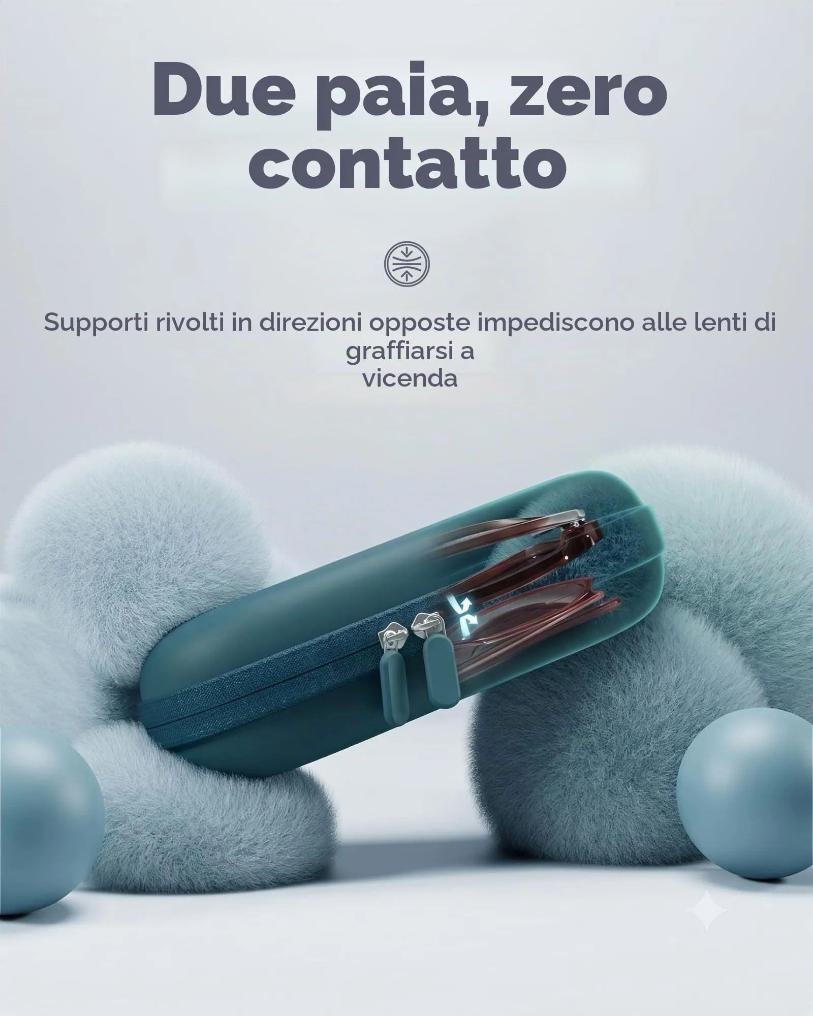 ProCase Custodia per 2 paia di Occhiali da Sole, Blu Caraibico - immagine 5