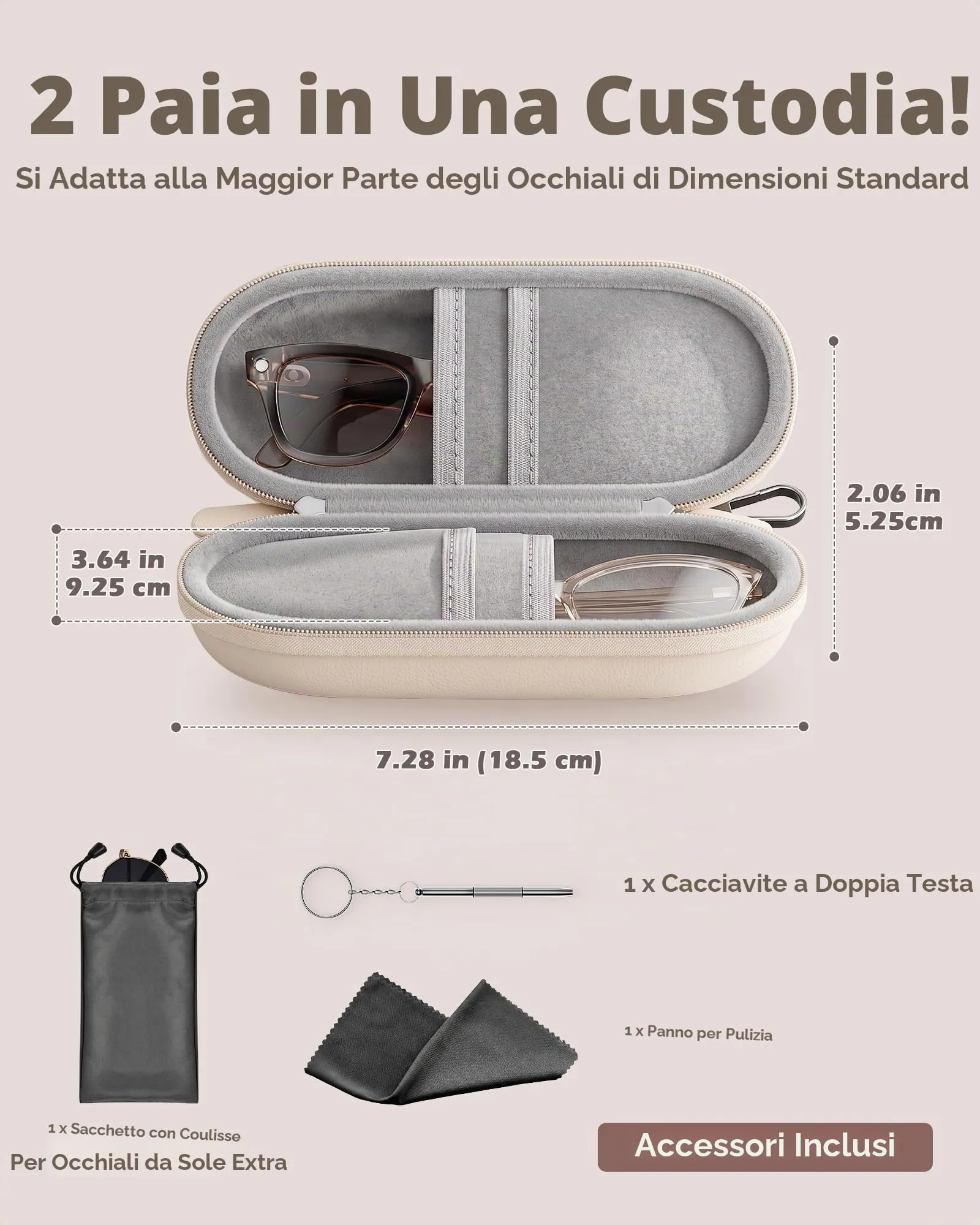 ProCase Custodia per 2 Paia di Occhiali da Sole - immagine 2