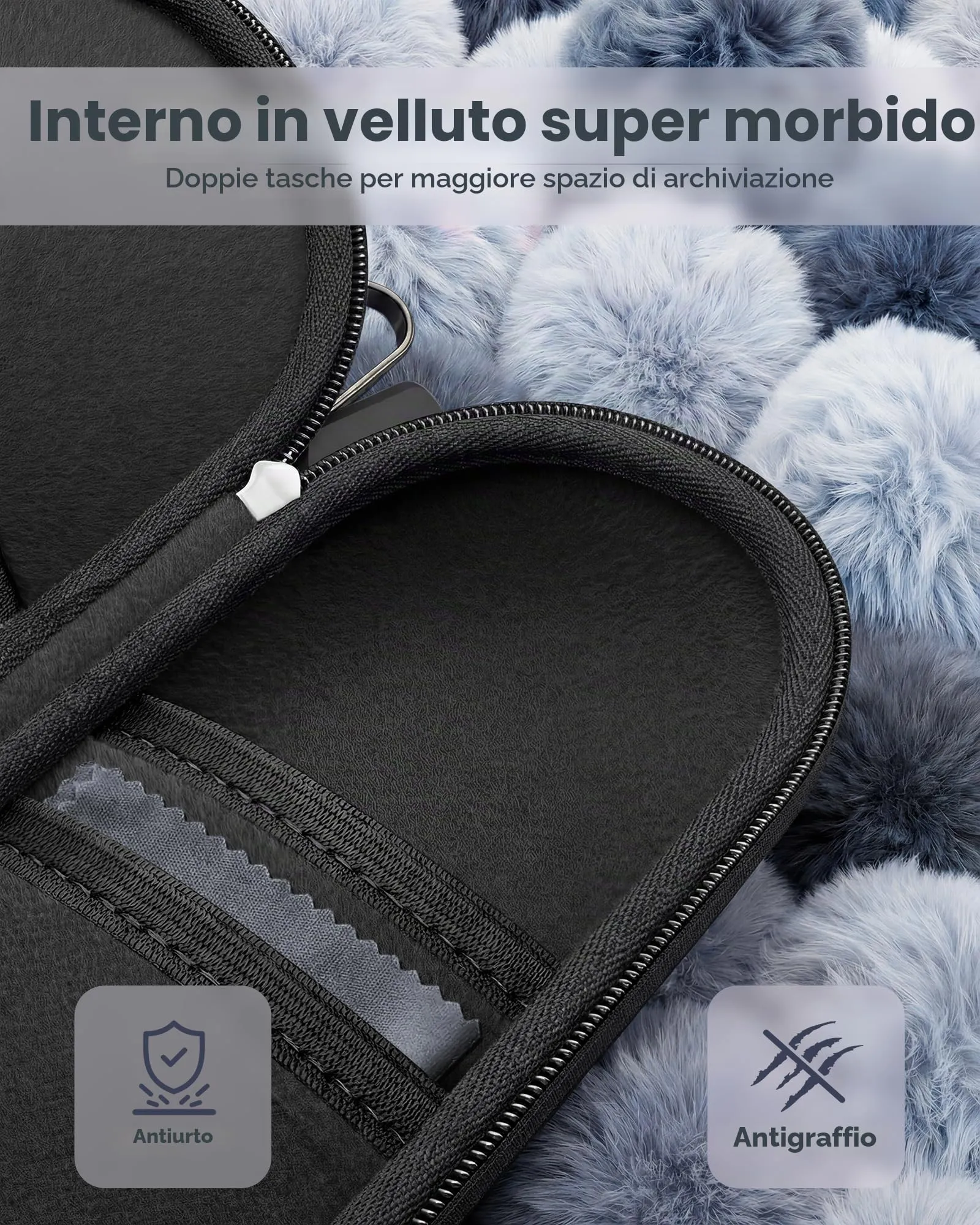 ProCase Custodia per 2 Paia di Occhiali da Sole, Grigio Scuro - immagine 4