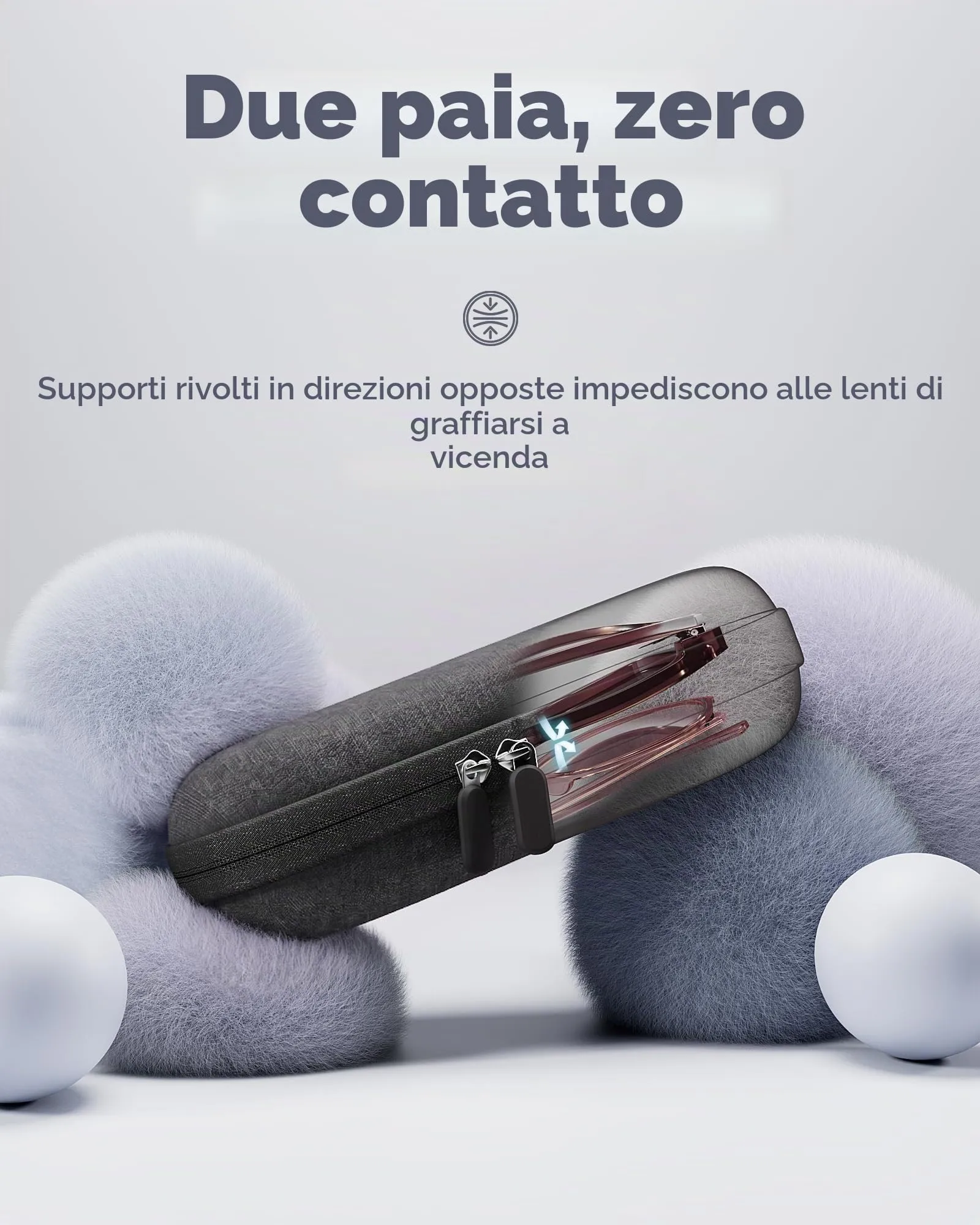 ProCase Custodia per 2 Paia di Occhiali da Sole, Grigio Scuro - immagine 5