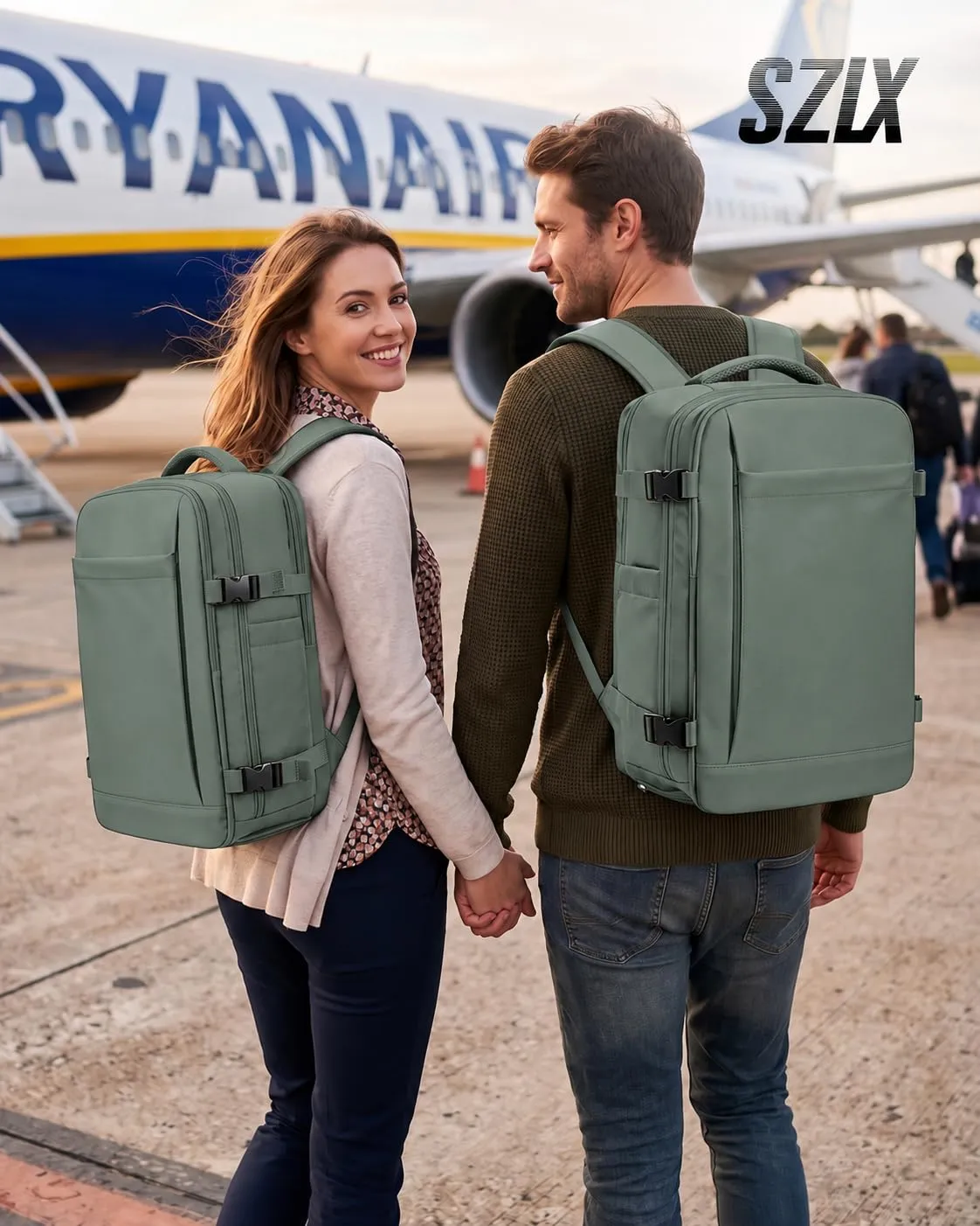SZLX Zaino da Viaggio 40x30x20 per Ryanair Wizzair Vueling, Impermeabile con Scomparto Scarpe e Tasca per Laptop 14 Pollici - immagine 2