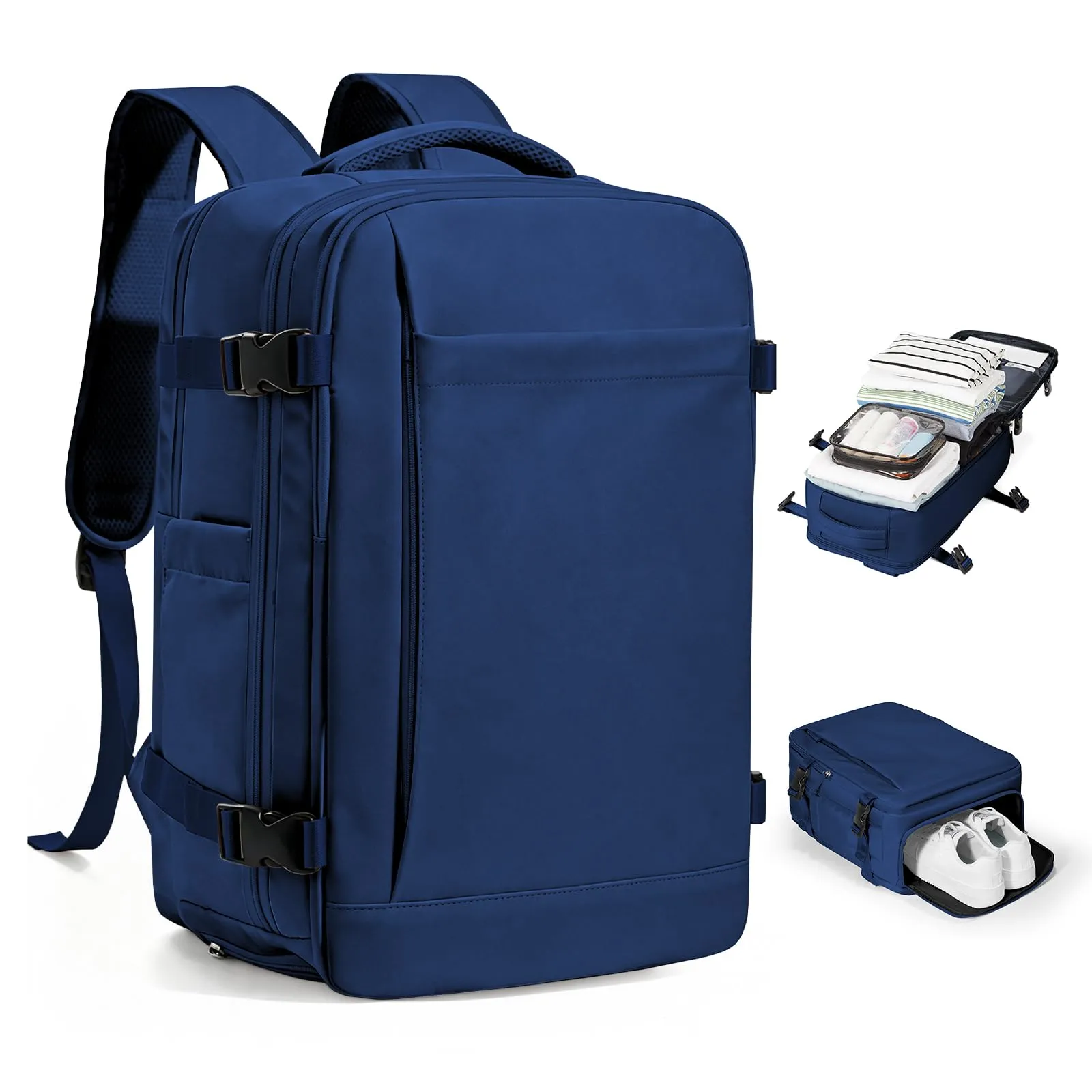 SZLX Zaino da Viaggio 40x30x20 Sottovuoto con Pompa per Ryanair Wizzair Vueling, Impermeabile per Laptop 14 Pollici con Scomparto Scarpe - immagine 1