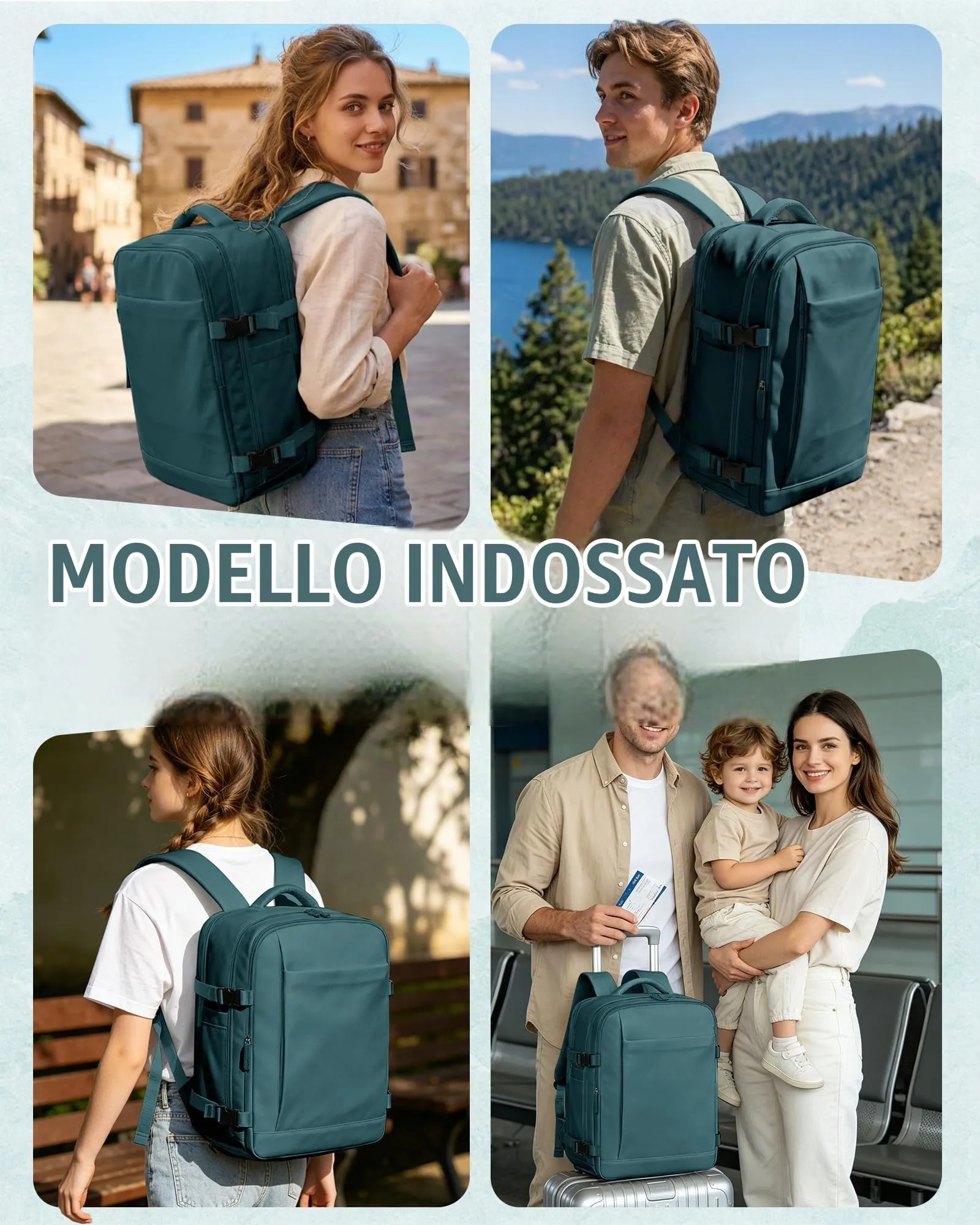 SZLX Zaino da Viaggio 40x30x20 Sottovuoto con Pompa, Bagaglio a Mano per Ryanair Wizzair Vueling, Impermeabile con Scomparto Scarpe e Laptop 14 Pollici - immagine 11