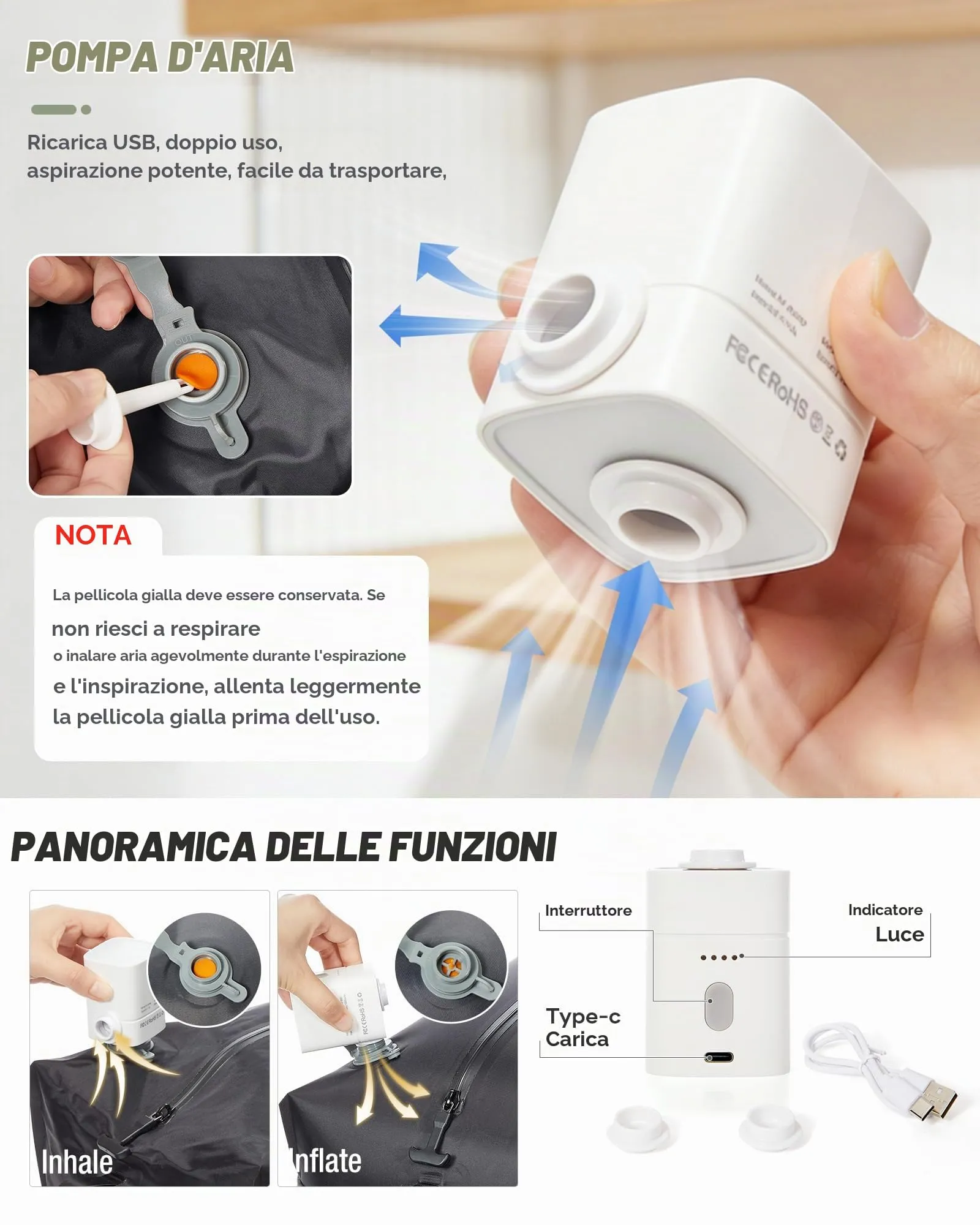 SZLX Zaino da Viaggio Sottovuoto con Pompa per Ryanair 40x30x20, Wizzair, Easyjet, Bagaglio a Mano con Scomparto Laptop 14 Pollici e Porta Scarpe - immagine 6