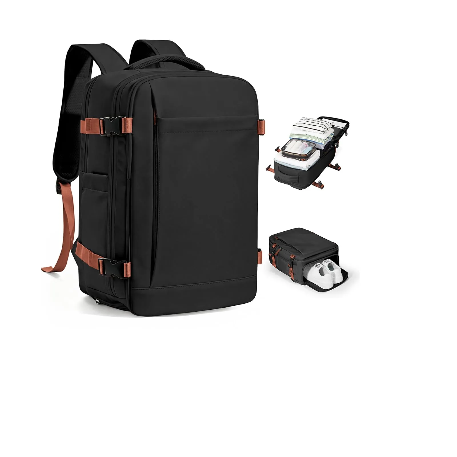 SZLX Zaino da Viaggio 40x30x20 Sottovuoto con Pompa per Ryanair Wizzair Vueling, Impermeabile con Scomparto Scarpe e Laptop 14 Pollici - immagine 1