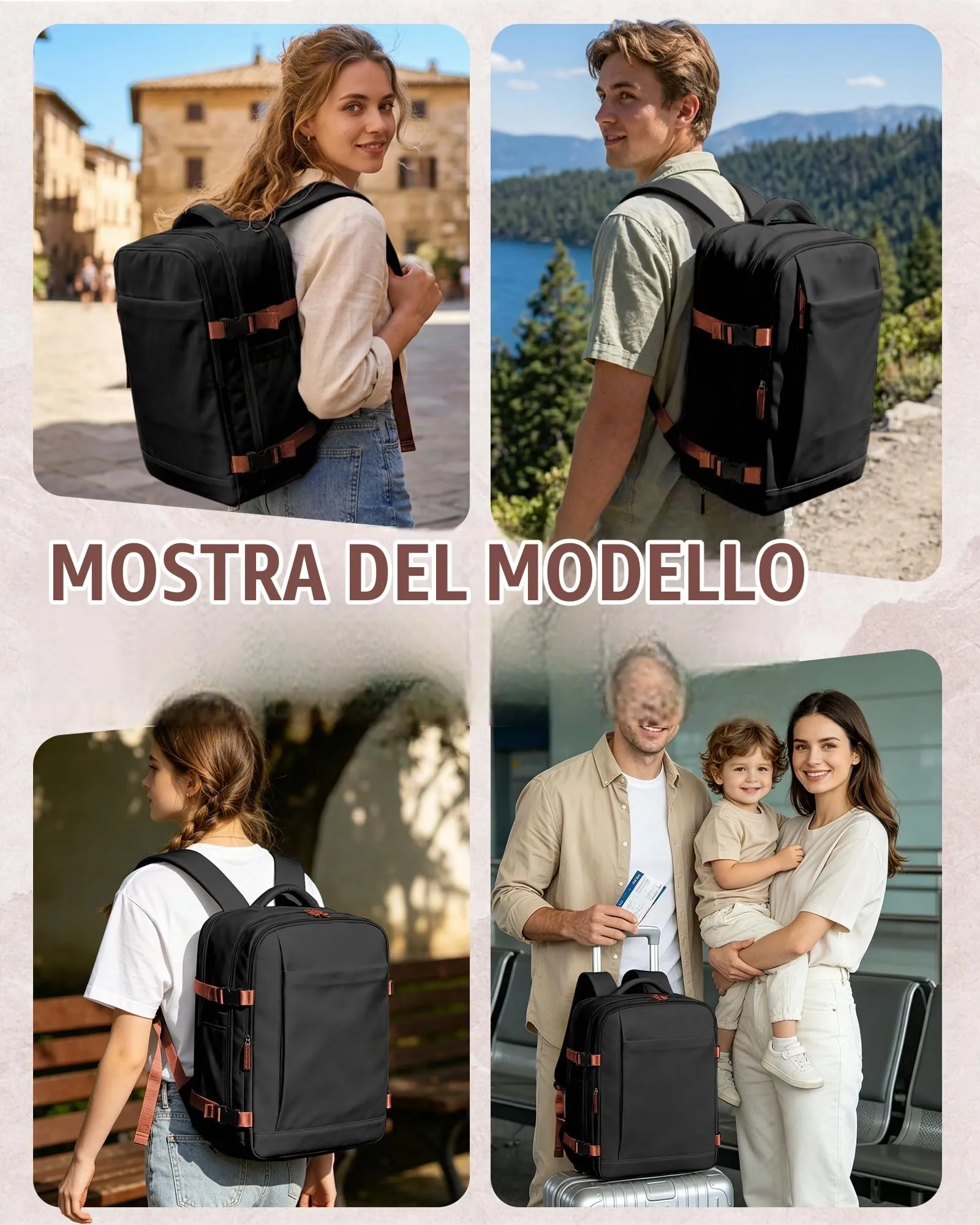 SZLX Zaino da Viaggio 40x30x20 Sottovuoto con Pompa per Ryanair Wizzair Vueling, Impermeabile con Scomparto Scarpe e Laptop 14 Pollici - immagine 11