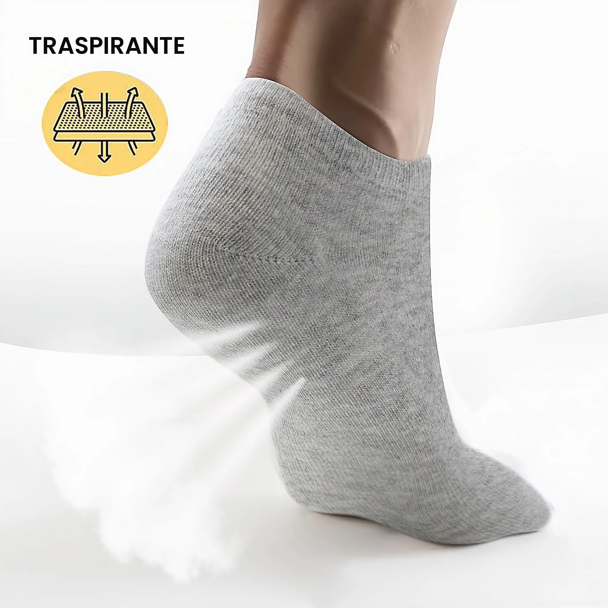 Lakpoau Calzini Sportivi Donna in Cotone, 12 Paia, 35-38, Grigio - immagine 3