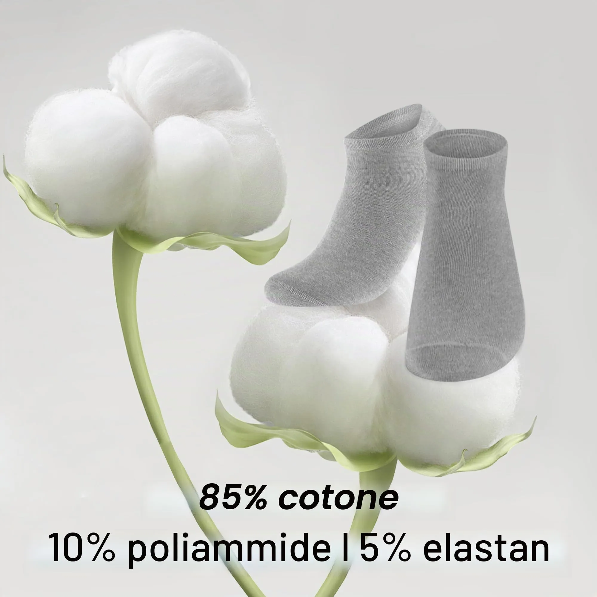 Lakpoau Calzini Sportivi Donna in Cotone, 12 Paia, 35-38, Grigio - immagine 5