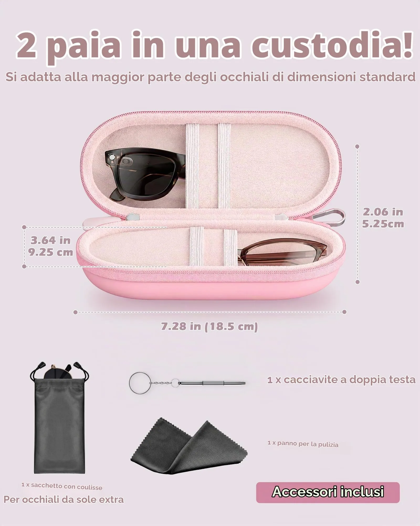 ProCase Custodia Occhiali da Sole per 2 paia - immagine 2