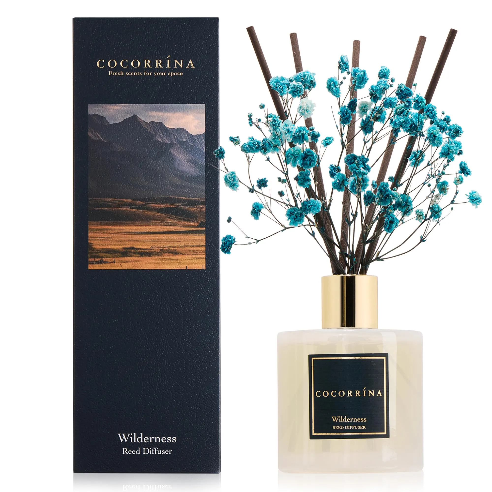 COCORRÍNA Diffusore di profumo per ambienti, 200 ml, 8 bastoncini profumati - immagine 1