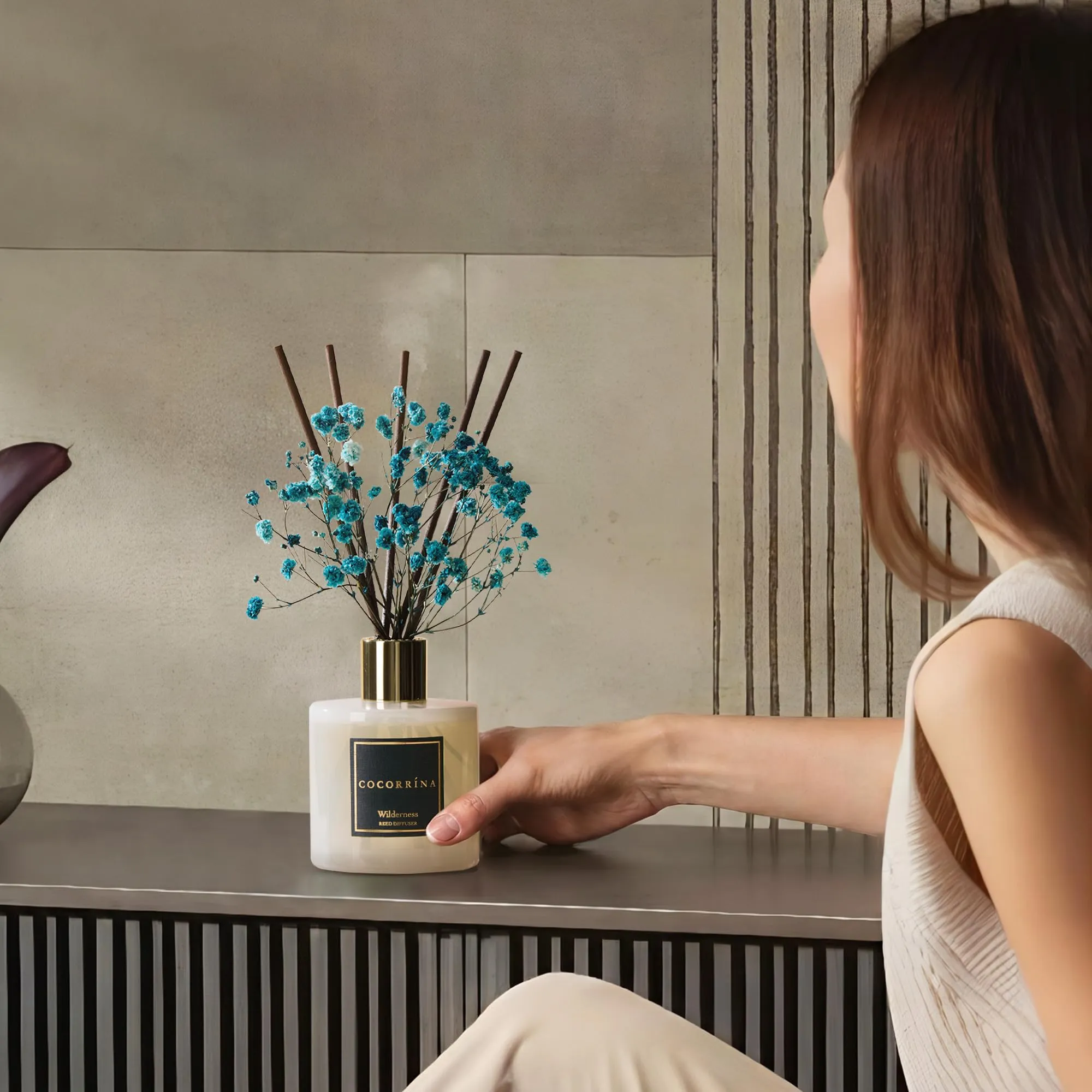 COCORRÍNA Diffusore di profumo per ambienti, 200 ml, 8 bastoncini profumati - immagine 3
