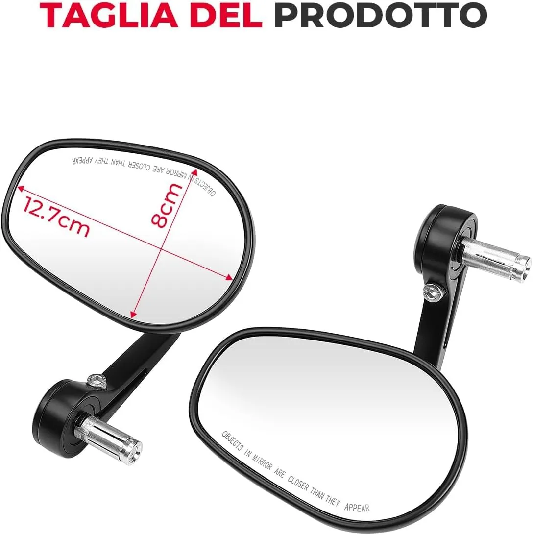 KEMIMOTO Specchietto Retrovisore Moto E24, Sinistro Universale per Manubrio 7/8" 22mm - immagine 4