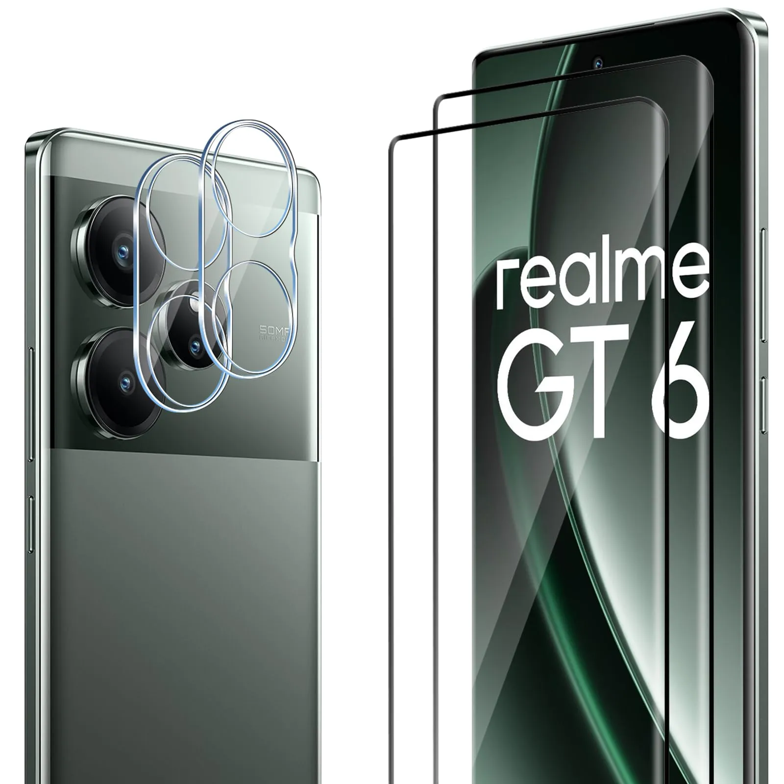 ELYCO Vetro Temperato per Realme GT 6/GT 6T, 2+2 Pezzi - immagine 1