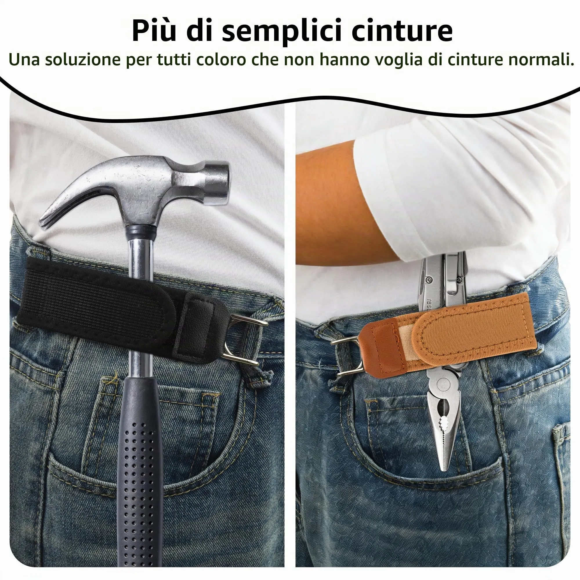 Dreaku Cintura Elastica Tattica senza Fibbia per Uomo e Donna, Blu, 2 Pezzi - immagine 5