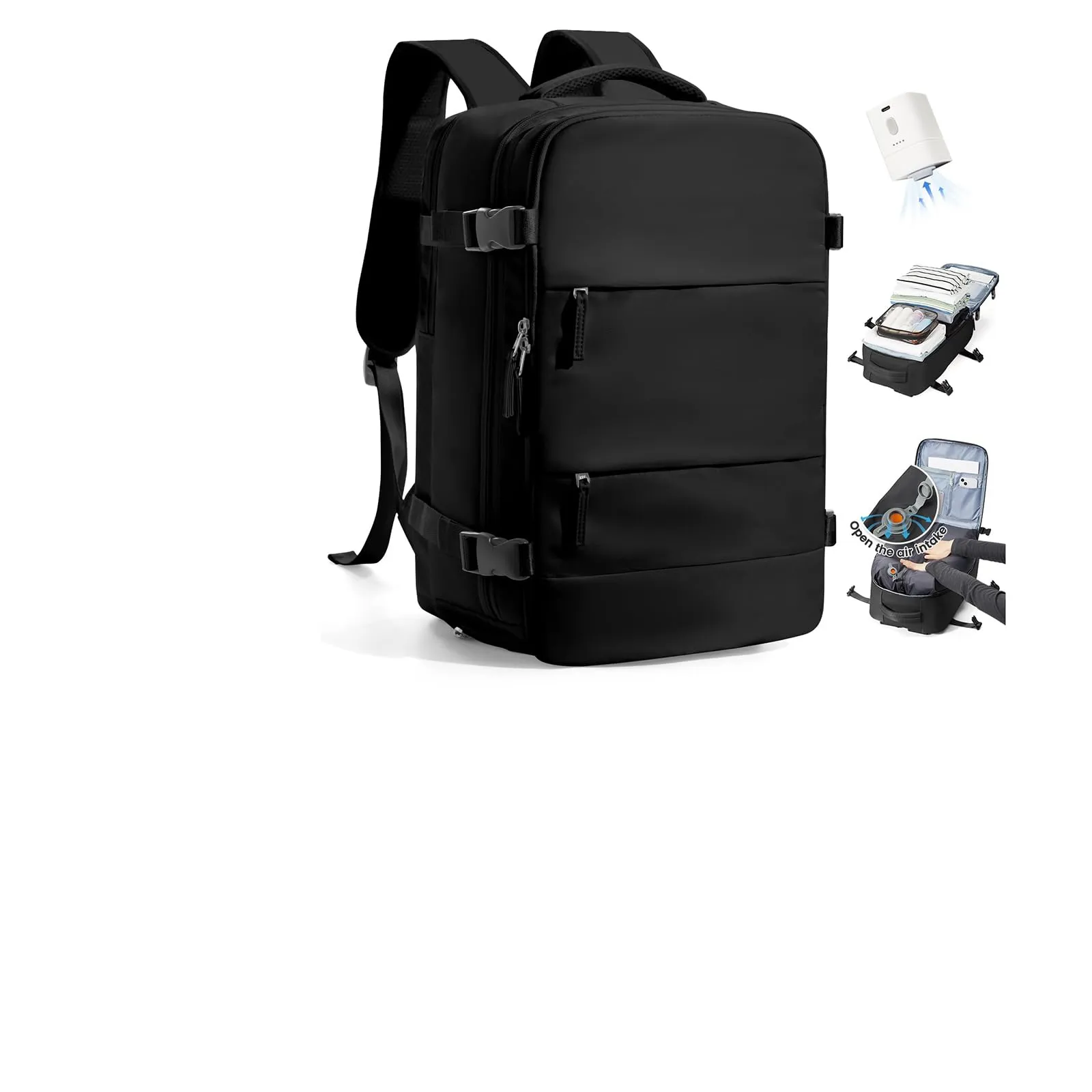 SZLX Zaino da Viaggio Sottovuoto con Pompa 40x30x20 per Ryanair, Wizzair, Easyjet, Impermeabile per Laptop 14 Pollici - immagine 1