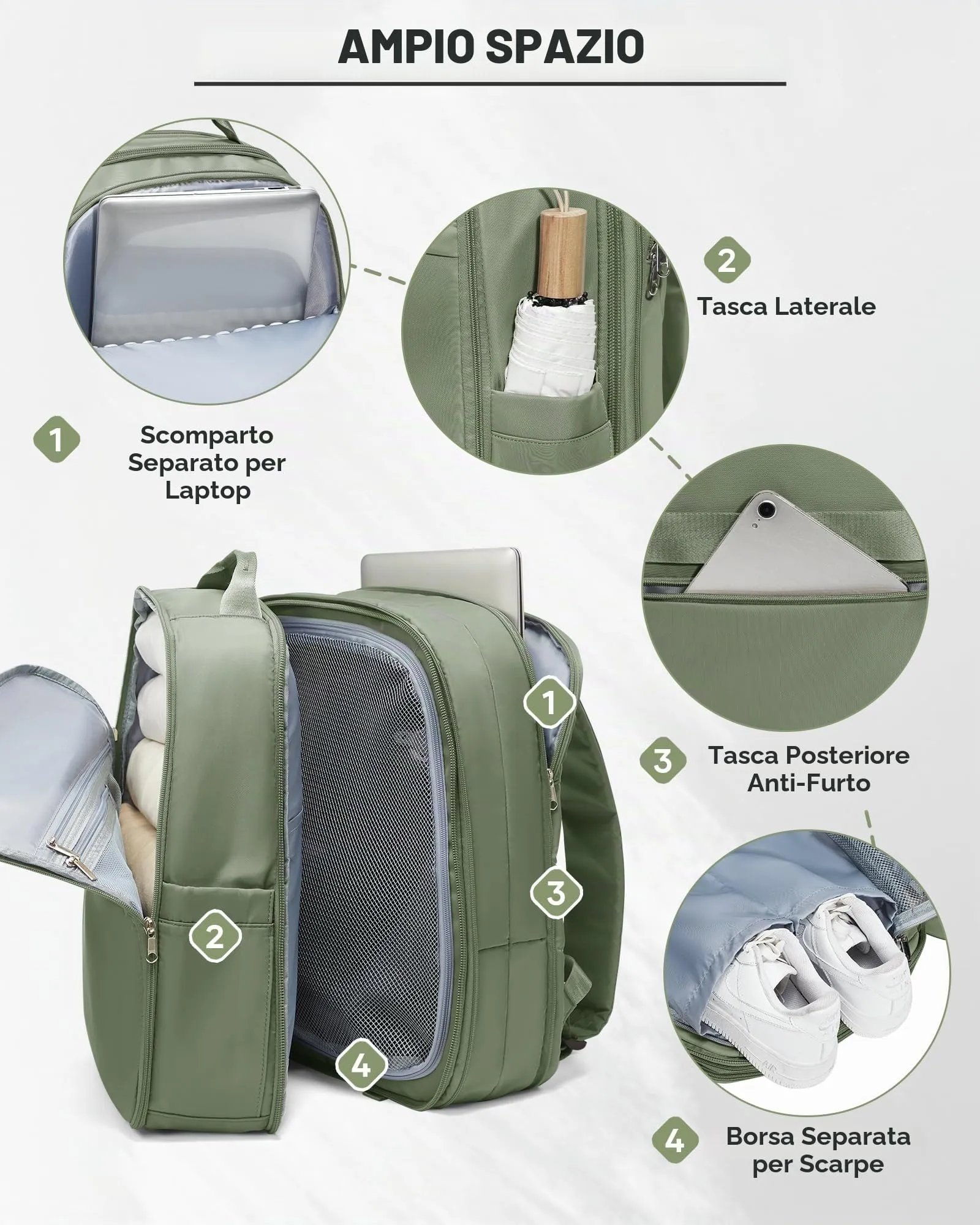 SZLX Zaino da Viaggio Sottovuoto con Pompa, Bagaglio a Mano per Ryanair, Wizzair, Easyjet (45x36x20cm), Impermeabile per Laptop 14 Pollici - immagine 7