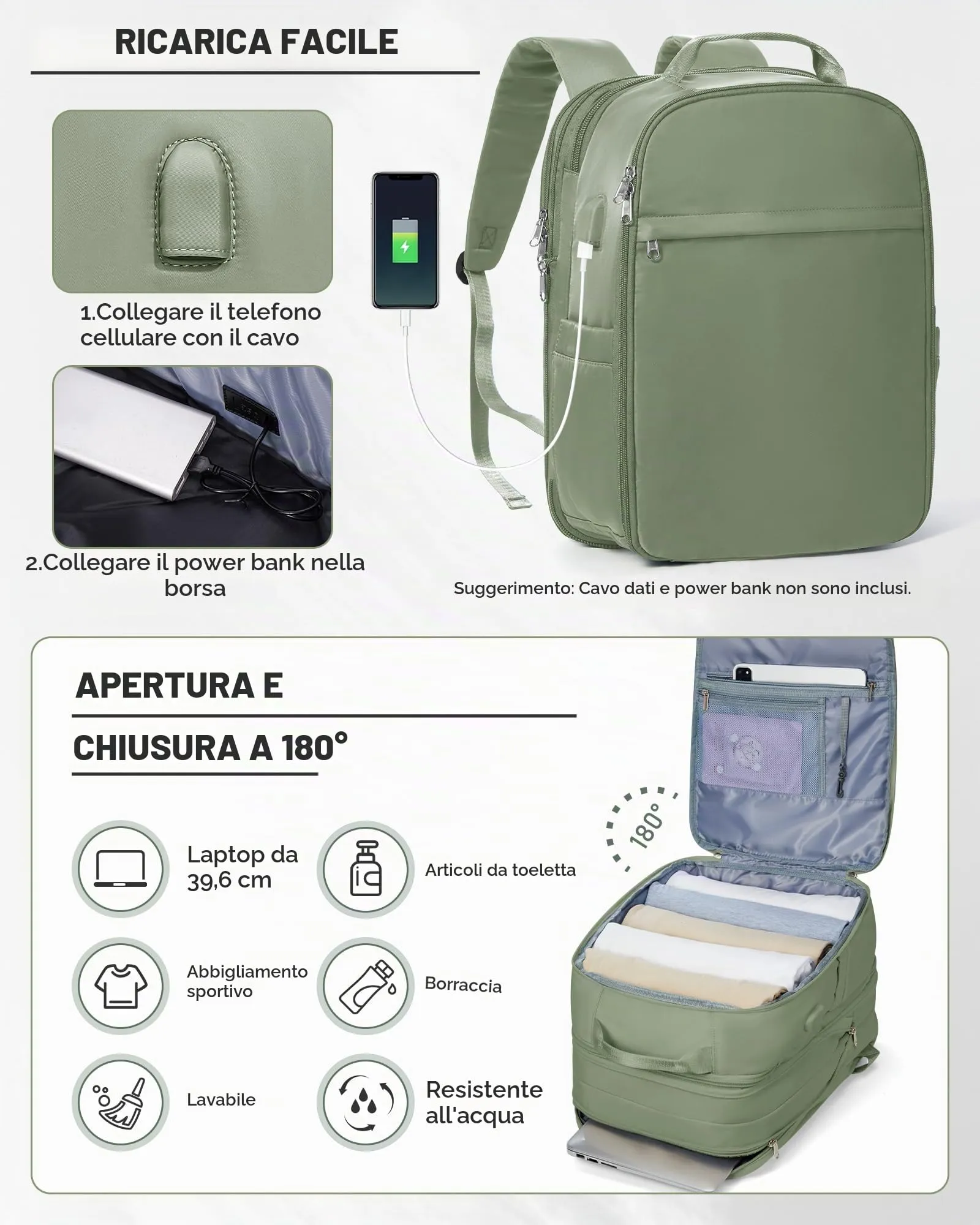 SZLX Zaino da Viaggio Sottovuoto con Pompa, Bagaglio a Mano per Ryanair, Wizzair, Easyjet (45x36x20cm), Impermeabile per Laptop 14 Pollici - immagine 8