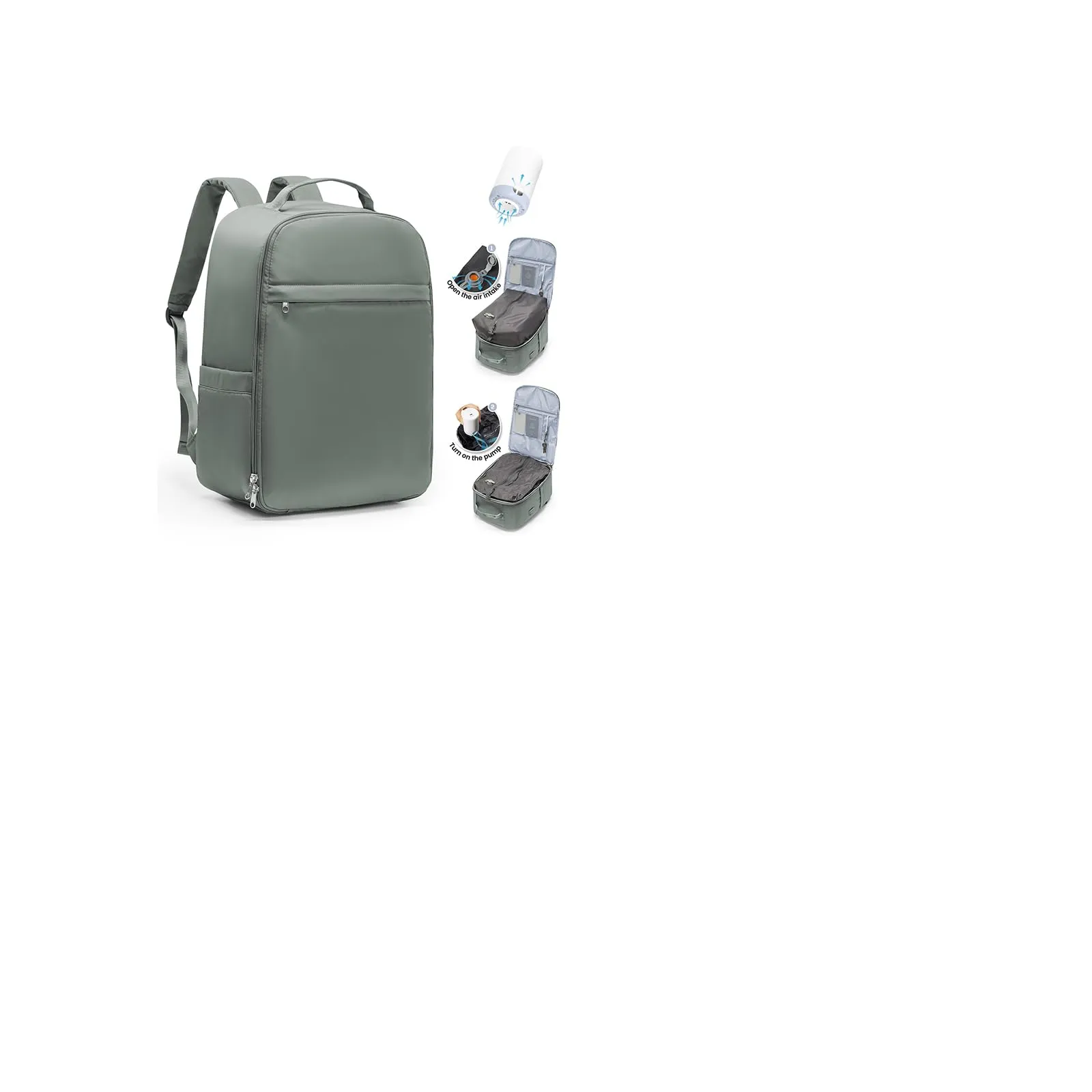 SZLX Zaino da Viaggio Sottovuoto con Pompa, Bagaglio a Mano 45x36x20cm per Ryanair Wizzair Easyjet, Impermeabile con Scomparto Laptop 14 Pollici - immagine 1
