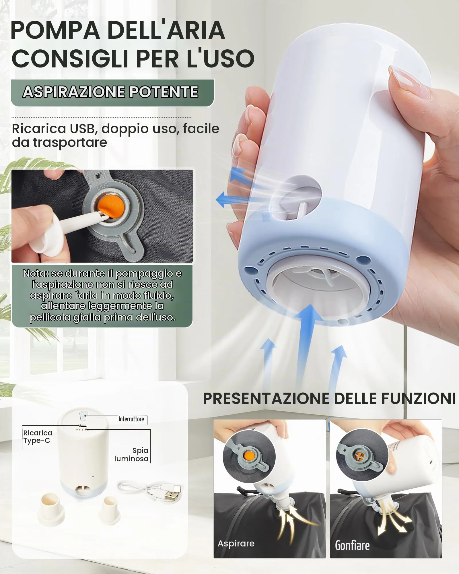 SZLX Zaino da Viaggio Sottovuoto con Pompa, Bagaglio a Mano 45x36x20cm per Ryanair Wizzair Easyjet, Impermeabile con Scomparto Laptop 14 Pollici - immagine 6
