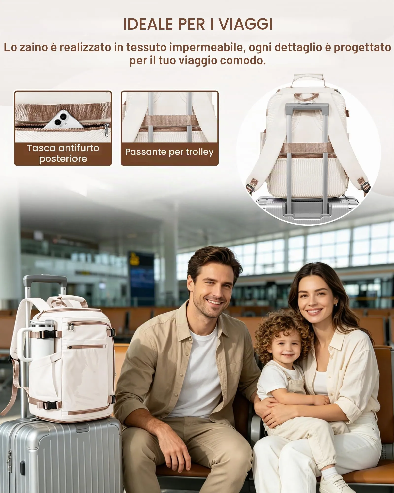 SZLX Zaino da Viaggio Sottovuoto con Pompa 40x30x20 per Ryanair, Wizzair, Easyjet, Impermeabile per Laptop 14 Pollici - immagine 10