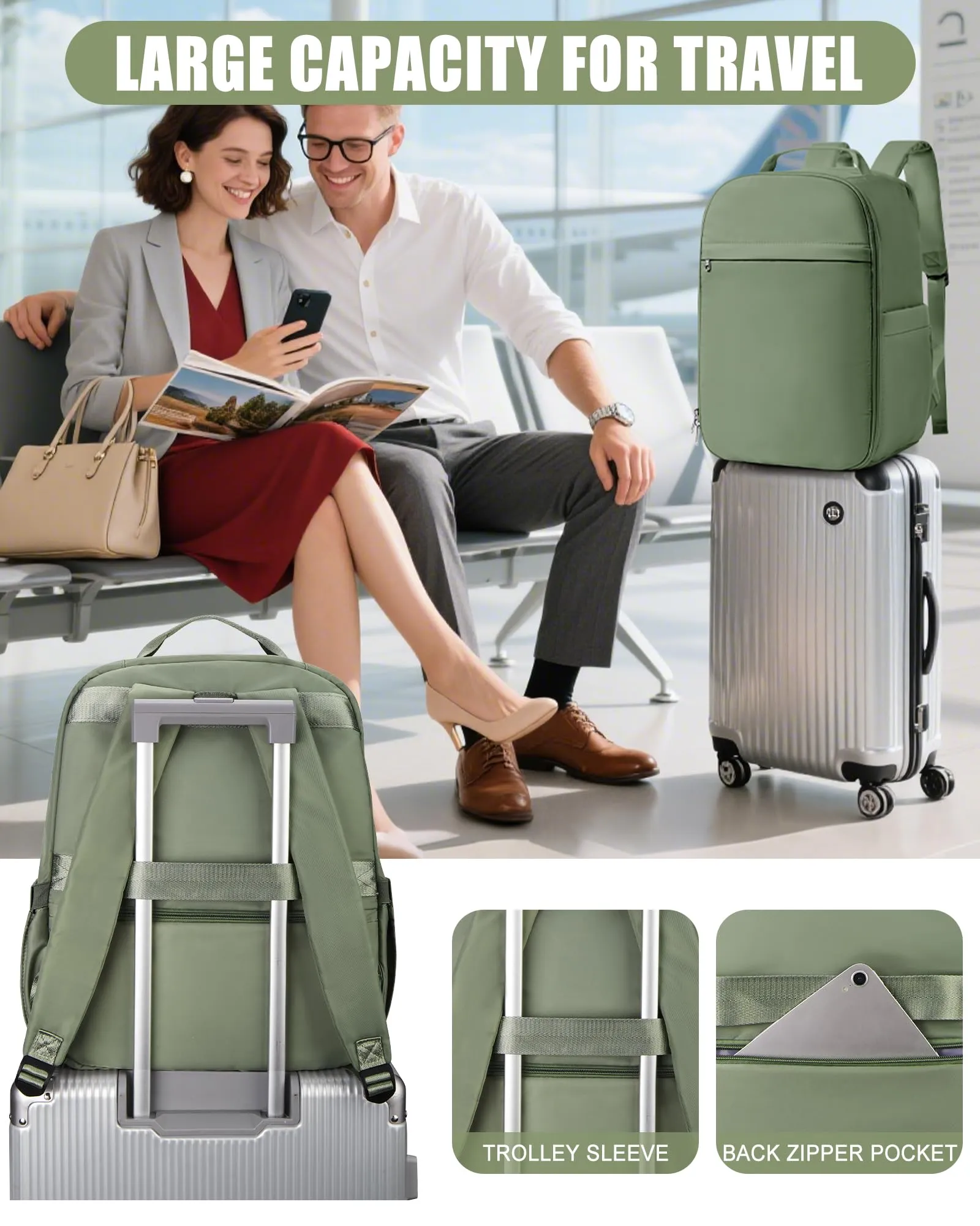 SZLX Zaino da Viaggio Sottovuoto con Pompa, Bagaglio a Mano per Ryanair, Wizzair ed Easyjet, 45x36x20cm, Impermeabile per Laptop 14 Pollici - immagine 8