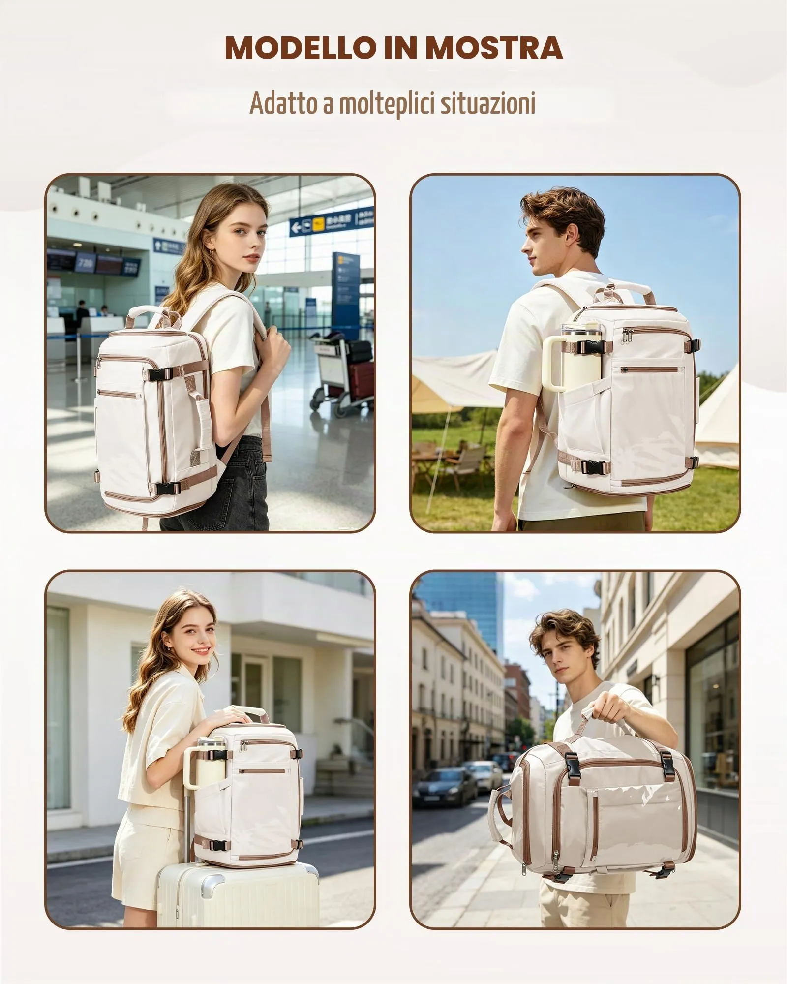 SZLX Zaino da Viaggio 40x30x20 per Ryanair Wizzair Easyjet, Impermeabile con Scomparto Laptop 14 Pollici - immagine 10