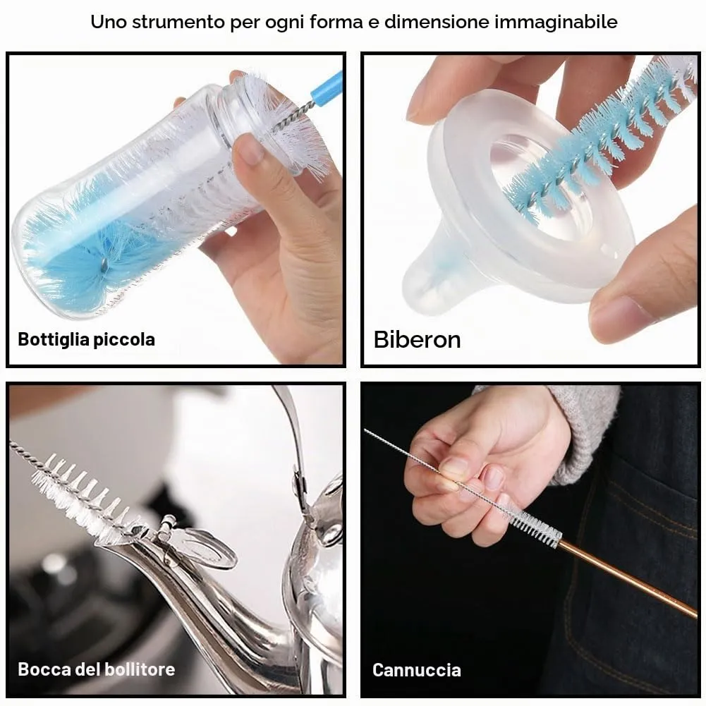 Vicloon Set Spazzole per Pulizia delle Bottiglie, 8 Pezzi - immagine 4