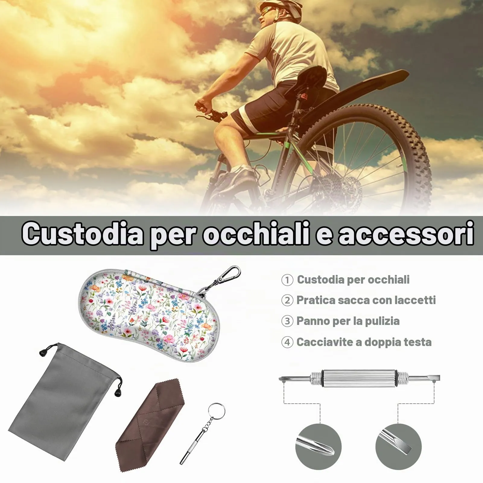 FINTIE Custodia Occhiali da Sole e Vista per Donna e Uomo - immagine 2