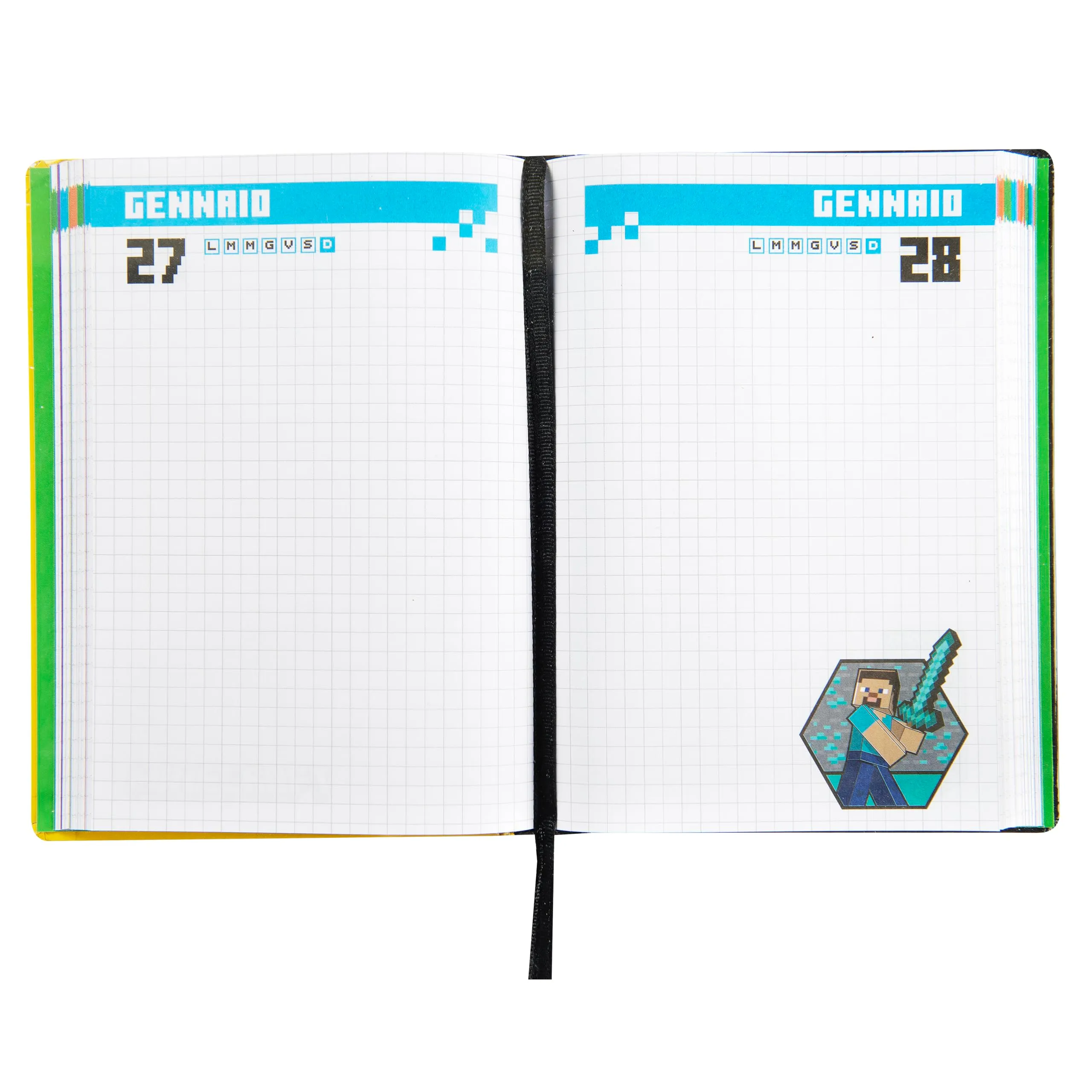 Franco Cosimo Panini Diario Scuola Ufficiale Minecraft, 12 Mesi, Copertina Imbottita, 320 Pagine, 13x17.8 cm - immagine 3