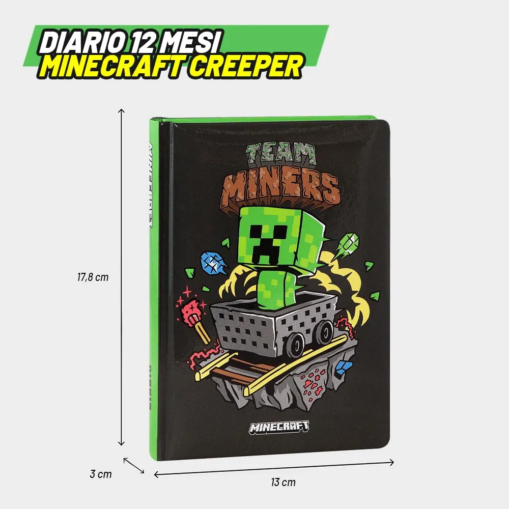 Franco Cosimo Panini Diario Scuola Ufficiale Minecraft, Copertina Imbottita, 320 Pagine, 13x17.8 cm - immagine 5