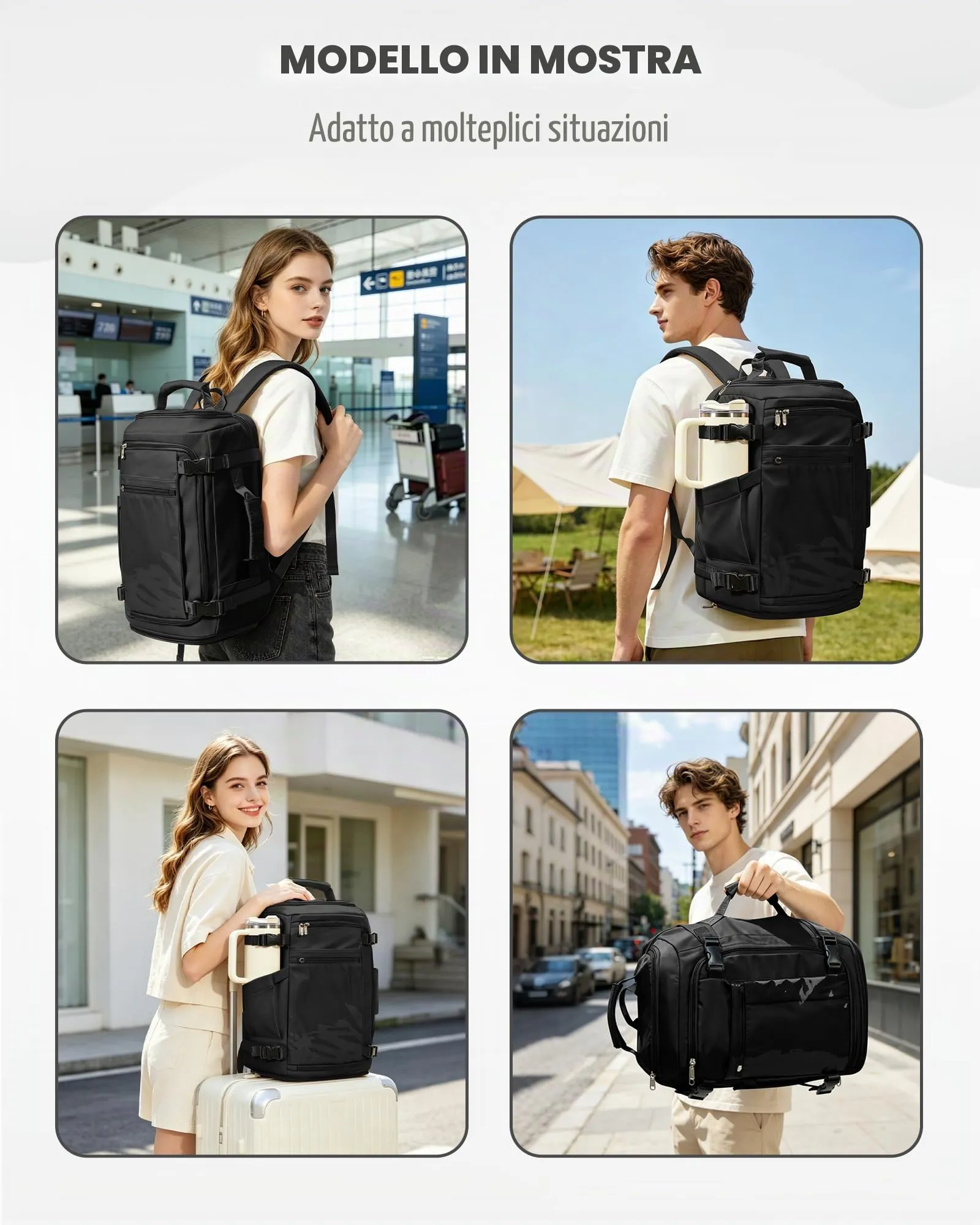 SZLX Zaino da Viaggio 40x30x20 Bagaglio a Mano Ryanair Wizzair Easyjet per Laptop 14 Pollici Impermeabile - immagine 10