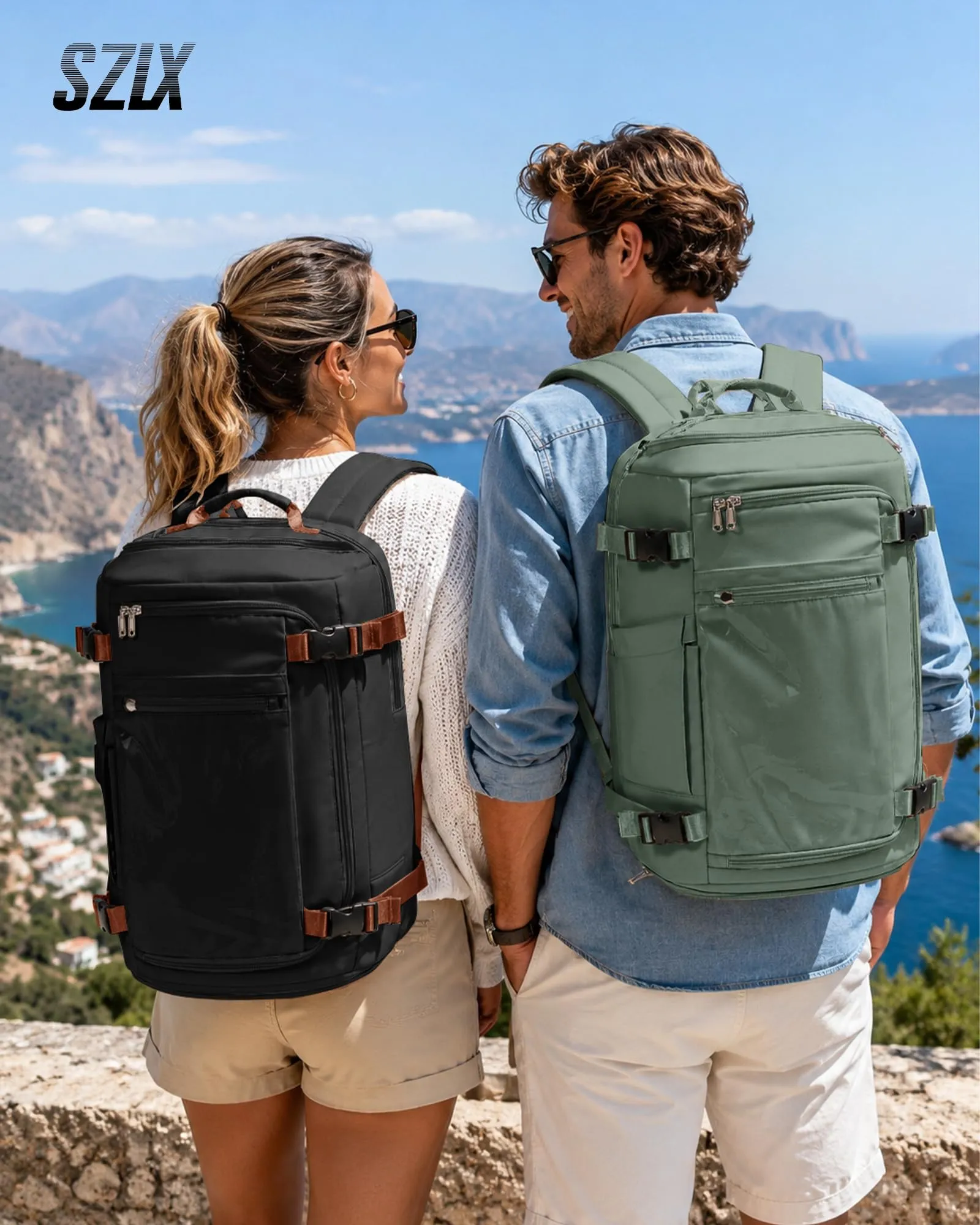 SZLX Zaino da Viaggio 40x30x20 per Ryanair, Wizzair ed Easyjet, Impermeabile con Scomparto Laptop 14 Pollici - immagine 2