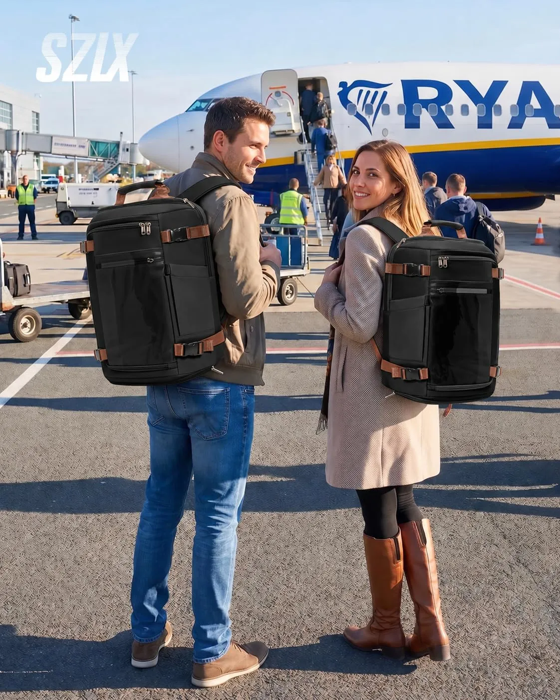 SZLX Zaino da Viaggio 40x30x20 per Ryanair, Wizzair ed Easyjet, Impermeabile con Scomparto Laptop 14 Pollici - immagine 3