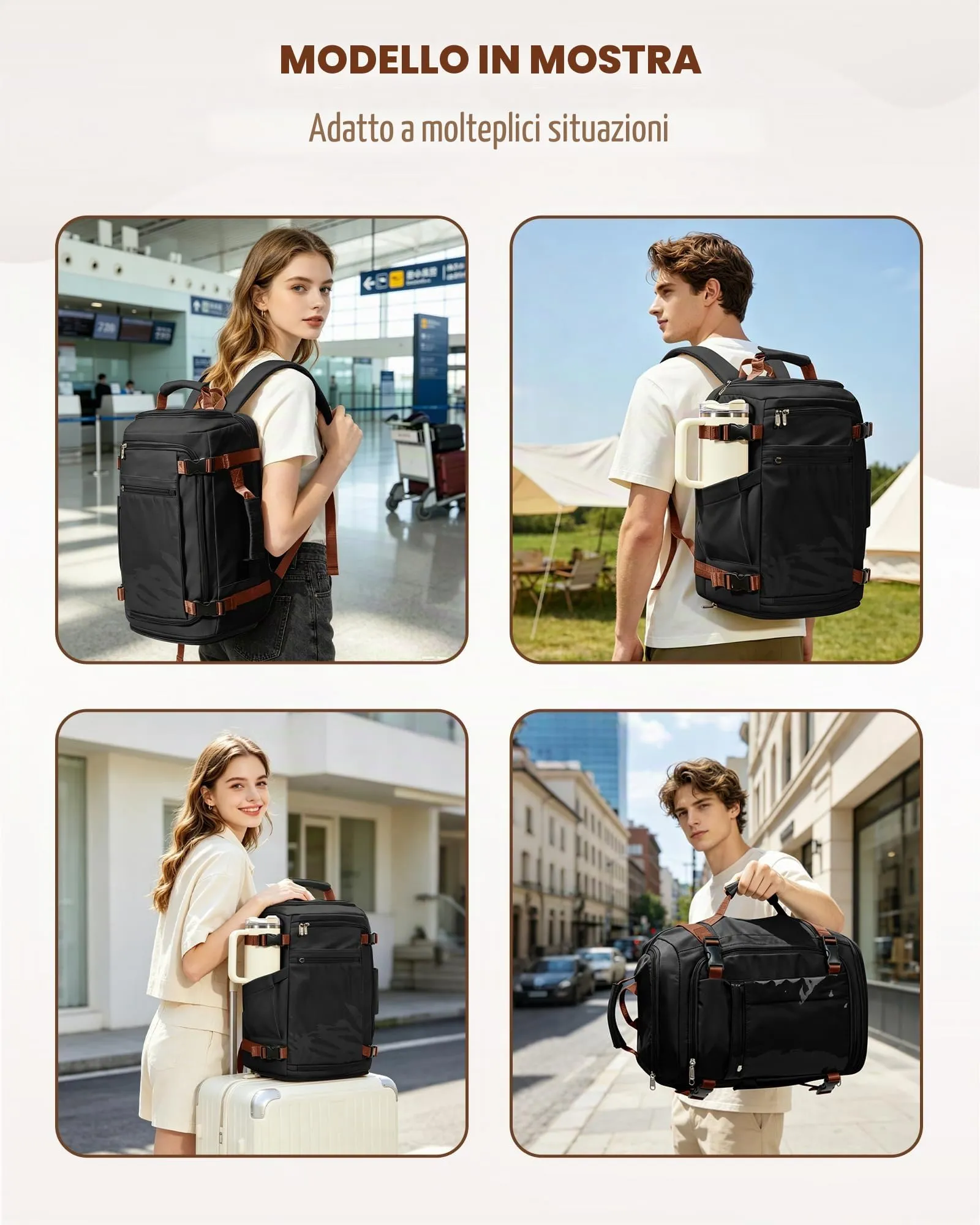 SZLX Zaino da Viaggio 40x30x20 per Ryanair, Wizzair ed Easyjet, Impermeabile con Scomparto Laptop 14 Pollici - immagine 10