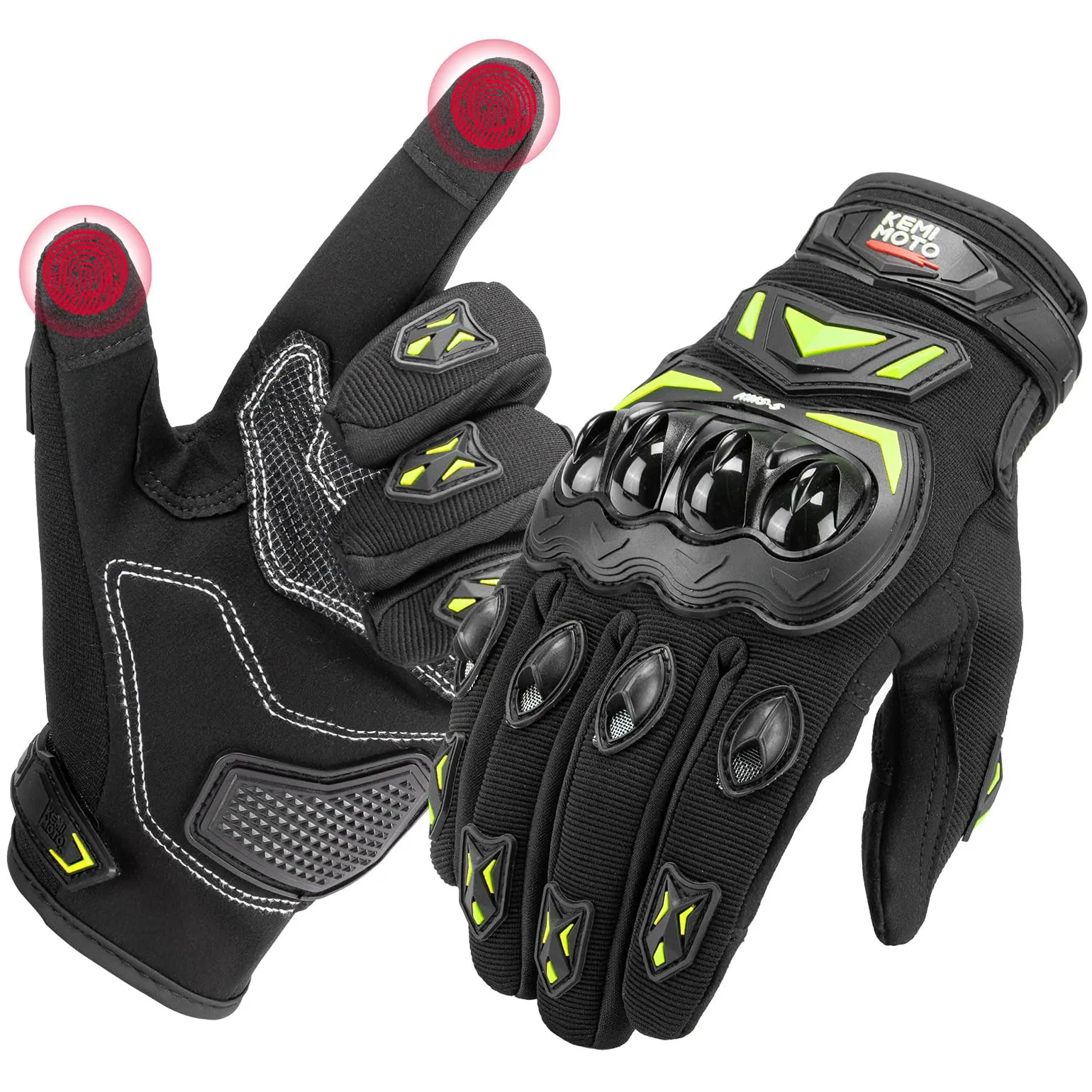 KEMIMOTO Guanti Moto Estivi Touchscreen con Paranocche Rigide, Unisex - immagine 1